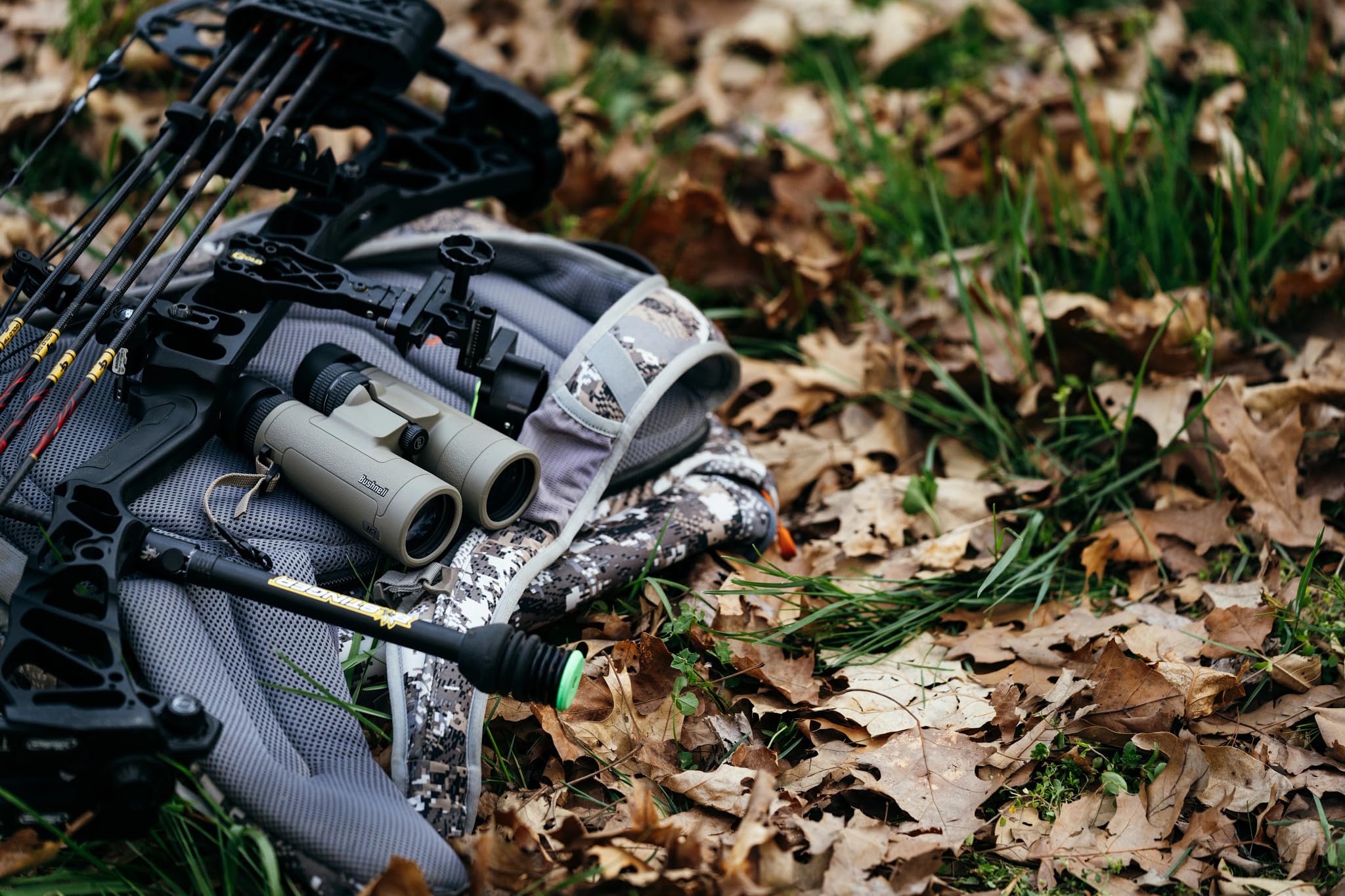 Bushnell R3 10X42 Binoculars With Vault Lite Bino Chest Harness, Hd Optical System, Fully Multi-Coated Lenses, Exo Barrier, Ipx7