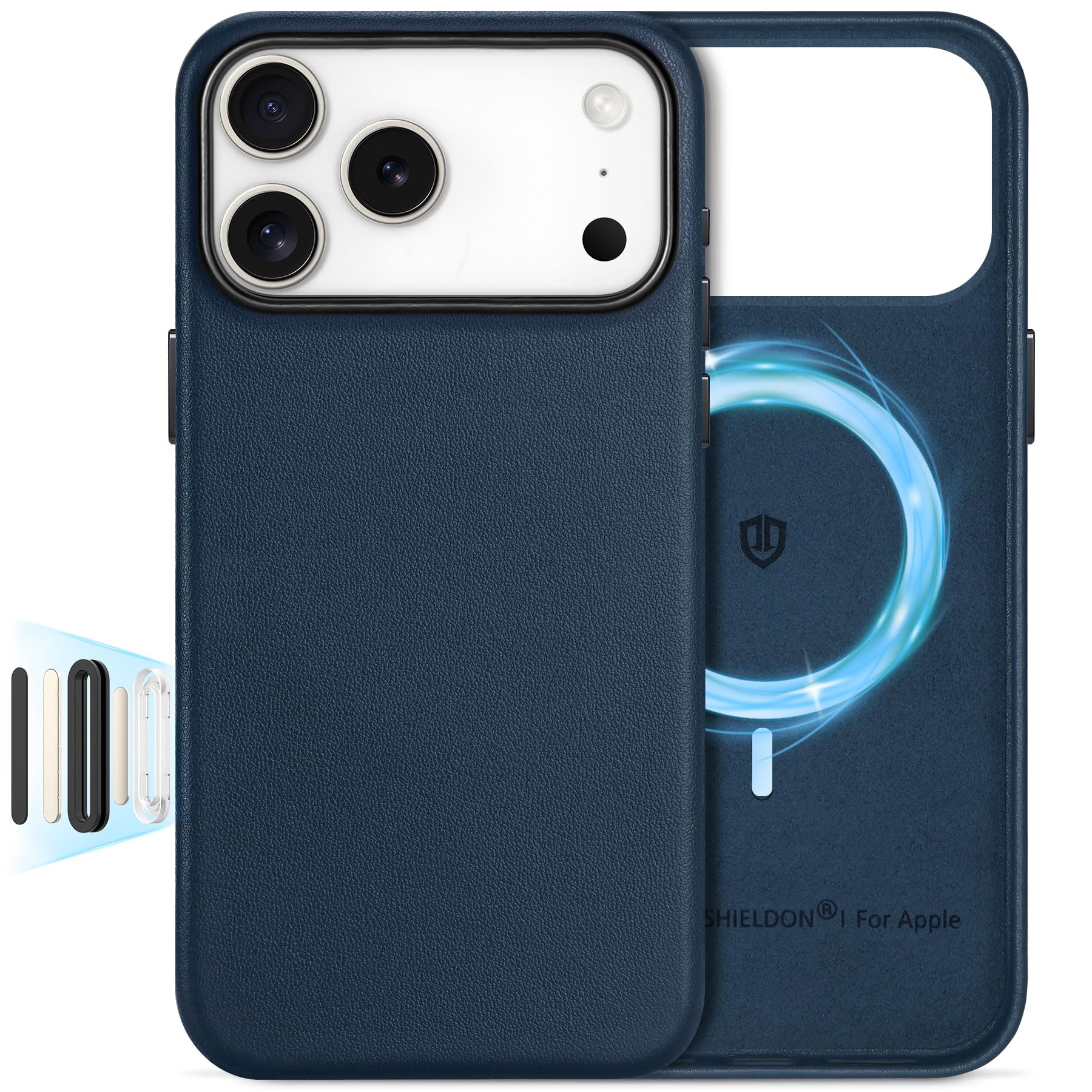 SHIELDON Genuine Leather Case for iPhone 17 Pro Max 6.9  2025, [Camera Button Updated], Compatible with Magsafe, Magnetic Wirele