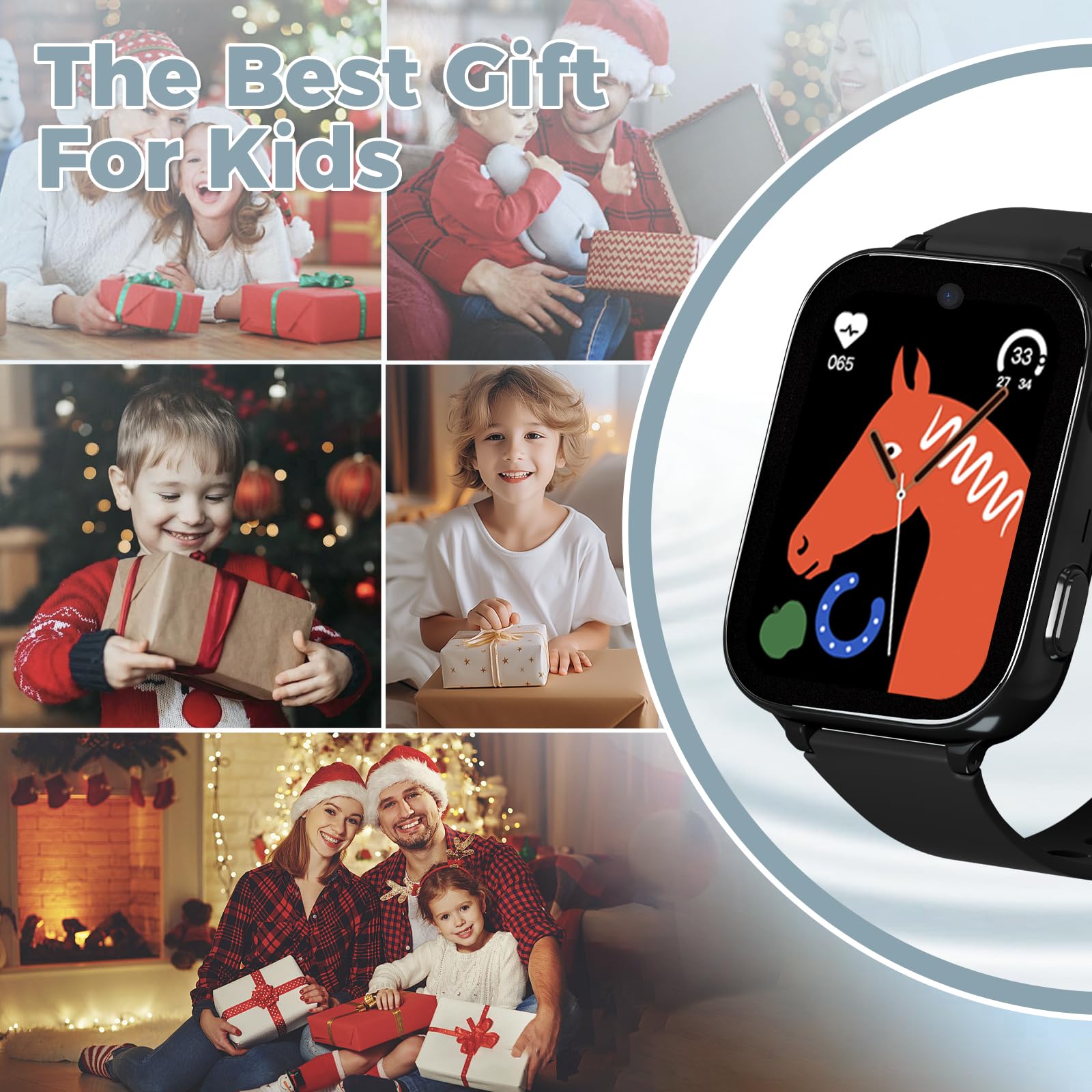 Lumthou 4G Kids Watch, Smart Watch For Kids Gps Tracker With Sim Card, Texting, Camera, Two-Way Calling, School Mode, Sos, Games