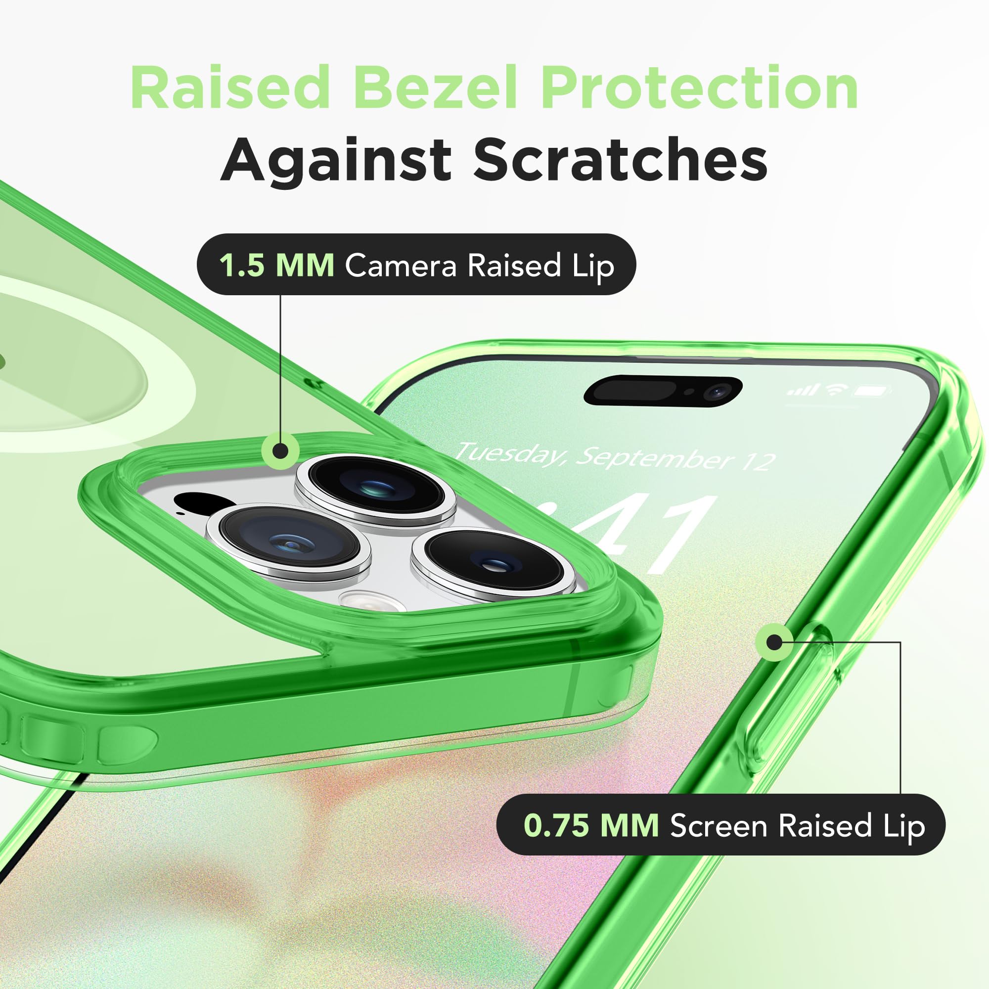 Magnetic For Iphone 14 Pro Max Case,Compatible With Magsafe,[2 Screen Protector & 2 Camera Cover][Anti Fingerprint][Non Yellowin