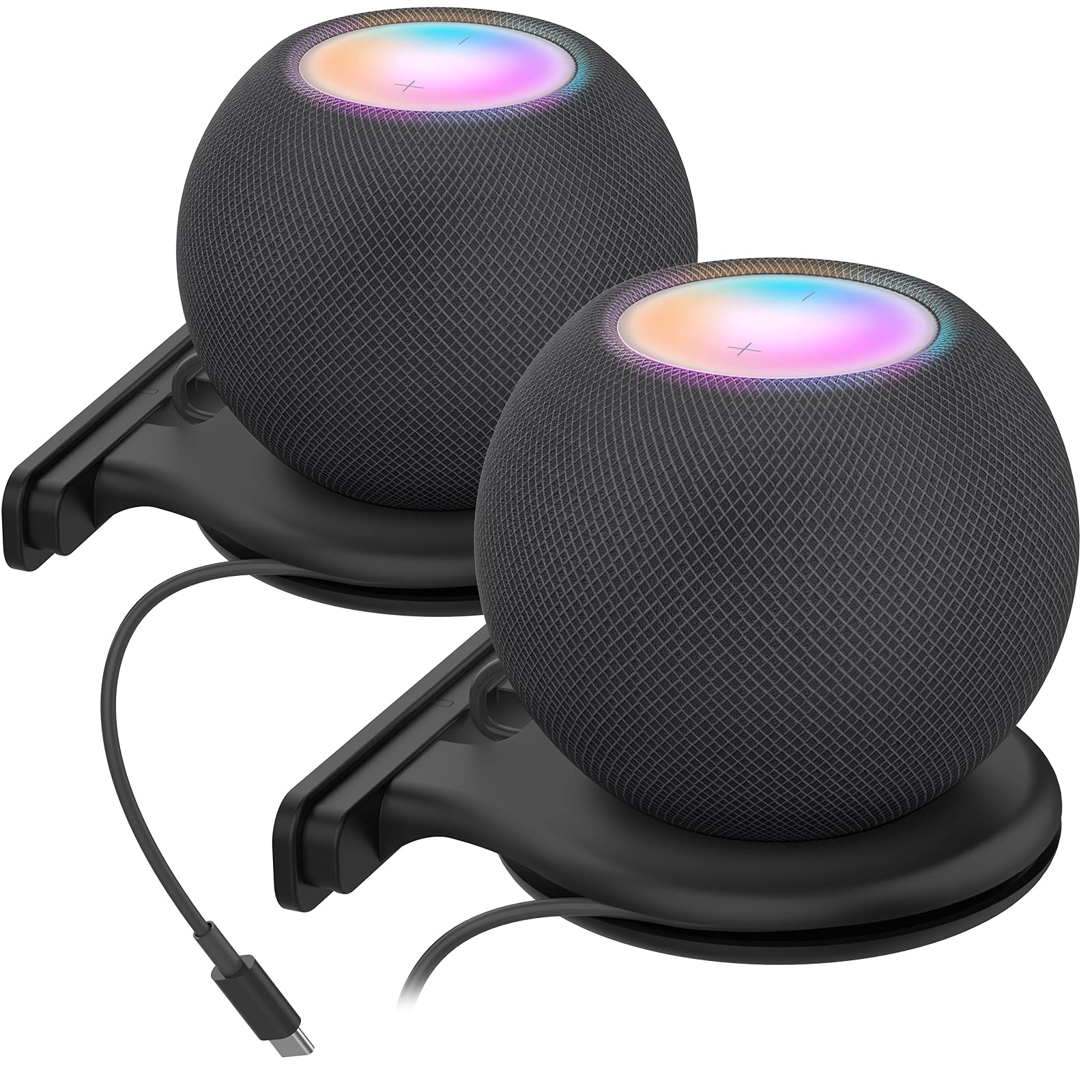 Ahastyle Ihomepod Mini Wall Mount Holder Abs Stand [Built In Cord Management] Stable Bracket Holder For Homepod Mini [Need To Dr