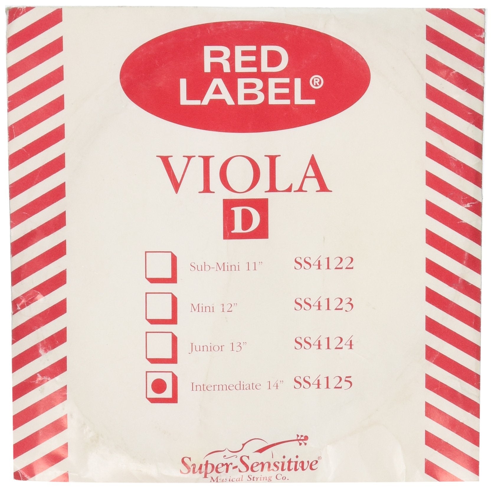 Super Sensitive Red Label Viola D String 14'' Intermediate