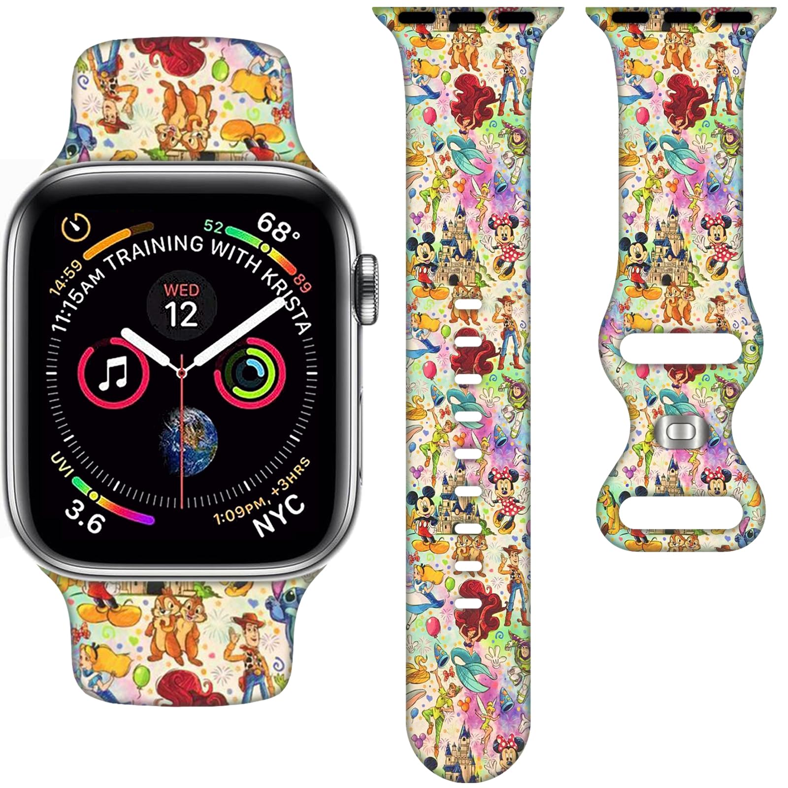Cartoon Band Compatible with Apple Watch 38mm/40mm/41mm/42mm/44mm/45mm/46mm, Cute Bands Replacement for Apple Watch Series 10 9 