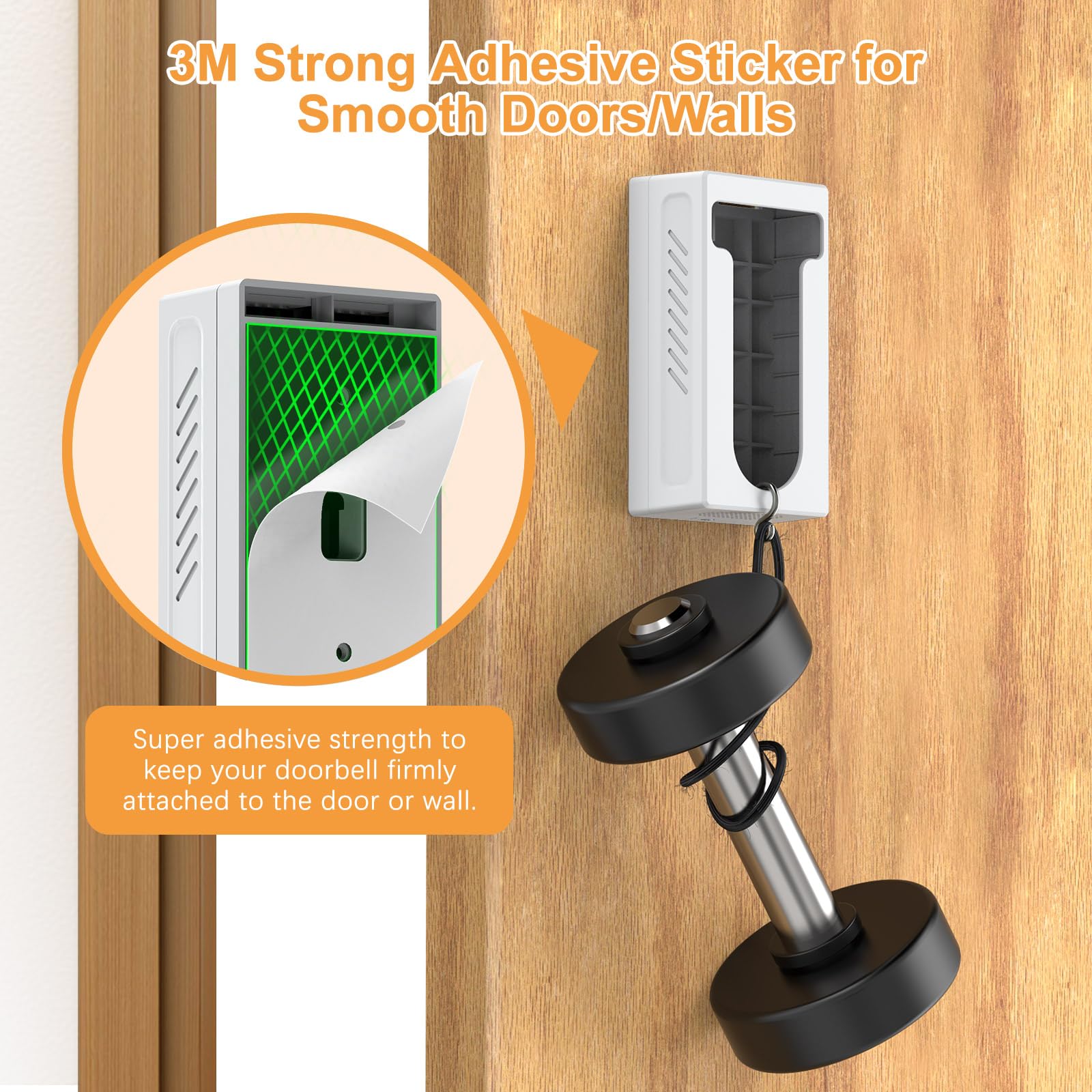 Qibox Adhesive Video Doorbell Mount Compatible For Ring/Blink Wireless Video Doorbell,No Drill Camera Mount Bracket Cover Holder