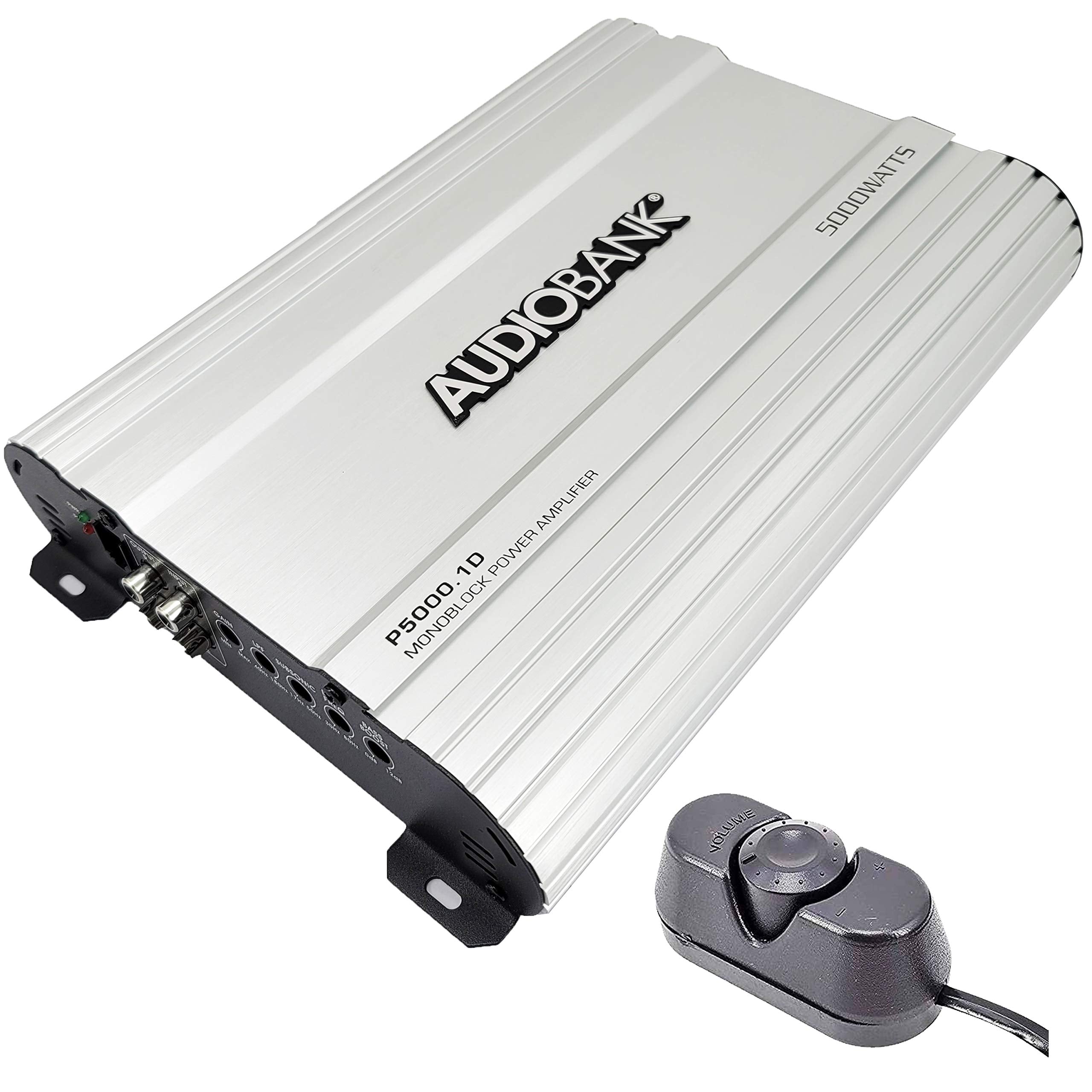 Audiobank Audio System P5000.1 Monoblock Car Amplifier   5000 Watt Amp, 2/4 Ohm Stable, Class A/B, Mosfet Power Supply, Remote S
