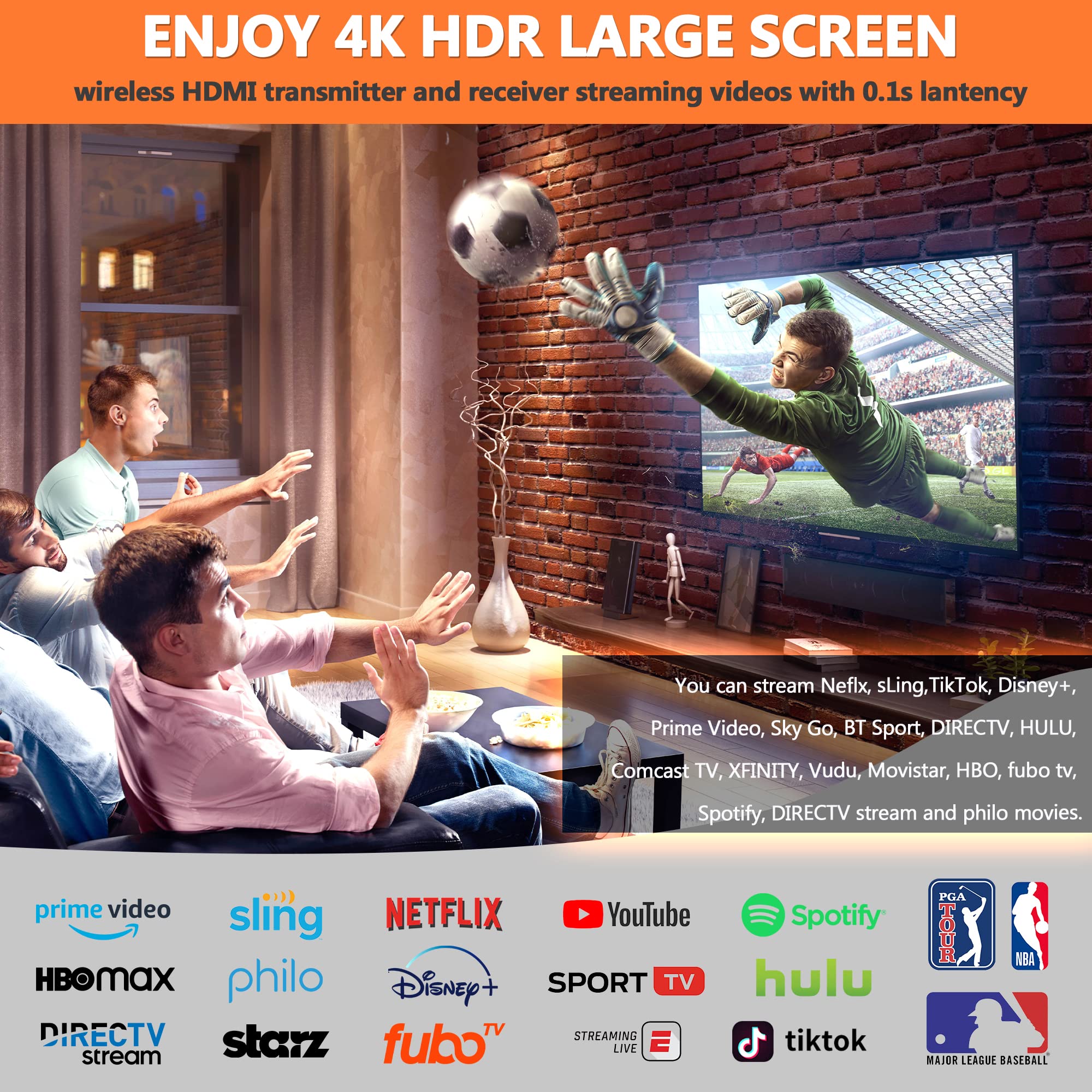 Timbootech Wireless Hdmi Transmitter And Receiver 4K, Usb C To Wireless Hdmi, Plug & Play, Vga & Hdmi Dual Screens, Casting 5.8G