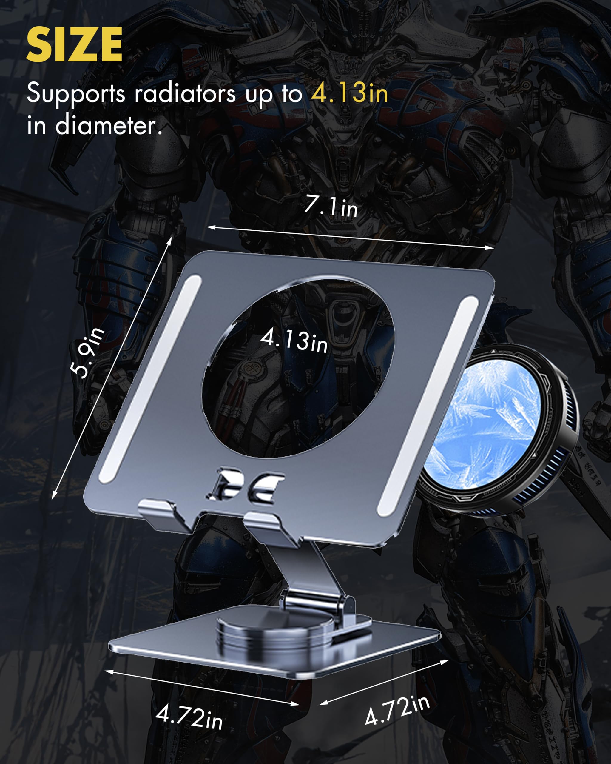 Acedays Ipad Cooler,Magnetic Tablet Cooler For Ipad/Surface Pro/Samsung Tab,Universal Radiator With Temperature Display For Mobi