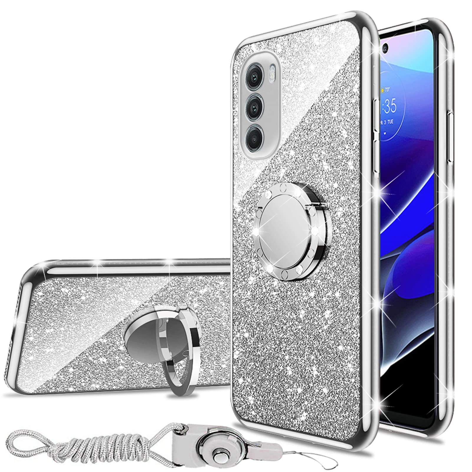 Case For Moto G Stylus 5G 2022 (Not Moto G Stylus 5G 2021/4G), Motorola Phone Case With Ring Kickstand Lanyard Bumper Shockproof