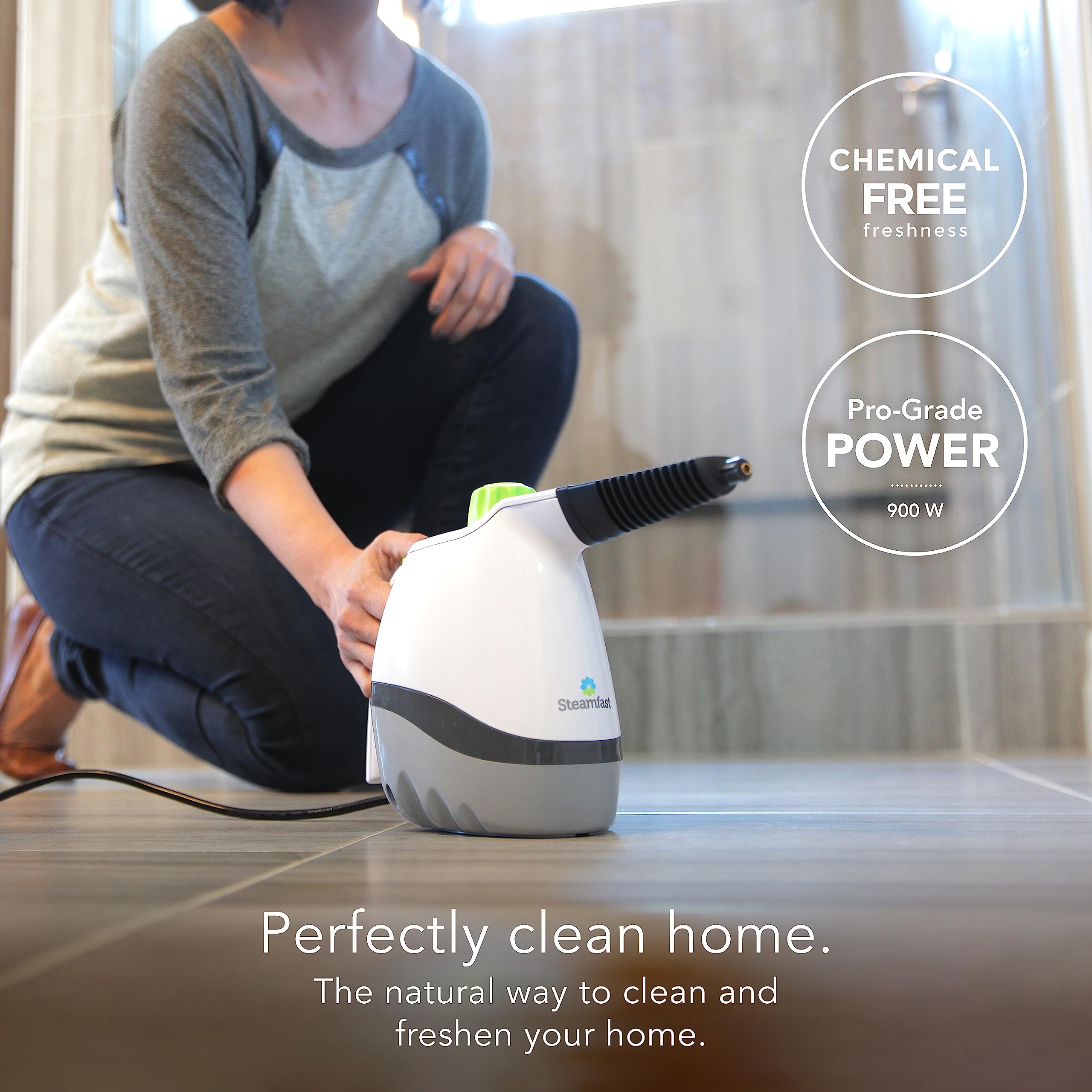 Steamfast Sf 210 Handheld Steam Cleaner With 6 Accessories Included To Remove Dirt, Grime, Grease, White