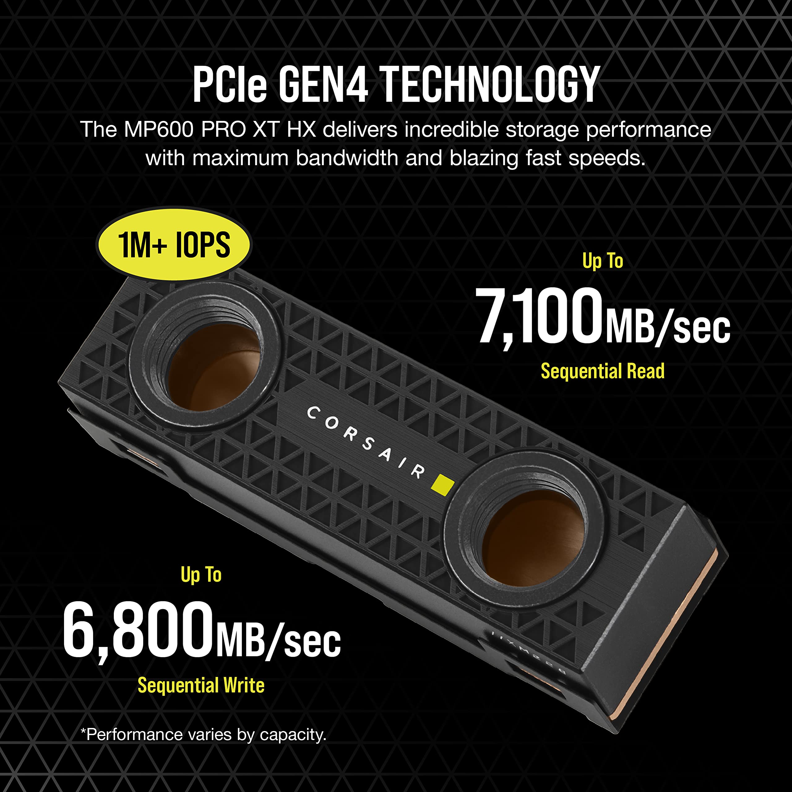 Corsair Mp600 Pro Xt 4Tb Hydro X Edition Gen4 Pcie X4 Nvme M.2 Ssd - High-Density Tlc Nand - Hydro X Series Xm2 Water Block - M.
