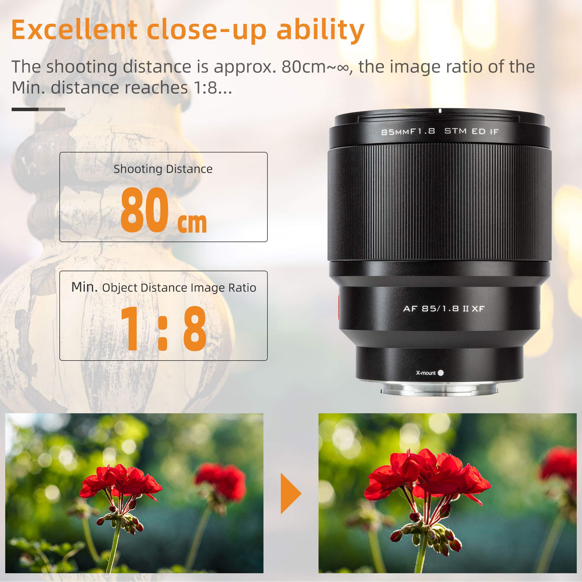 Viltrox 85Mm F1.8 Mark Ii For Fuji X Mount 85Mm Ii Lens Af Auto Lens Portrait Fixed Focus Lens For Fujifilm Fuji X Mount Camera