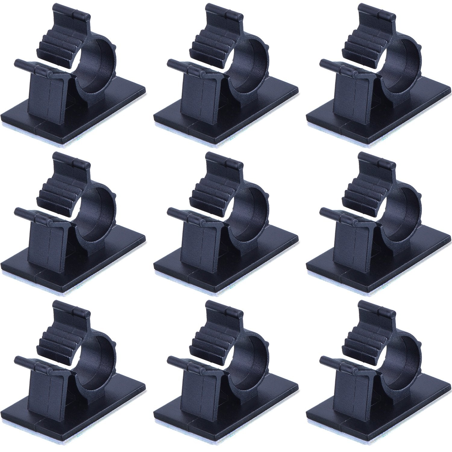 50 Pcs Wire Clips Adhesive Wire Clamps Black Cable Clips Nylon Wire Adjustable Cable Clips Adhesive Cable Management Clips Adjus