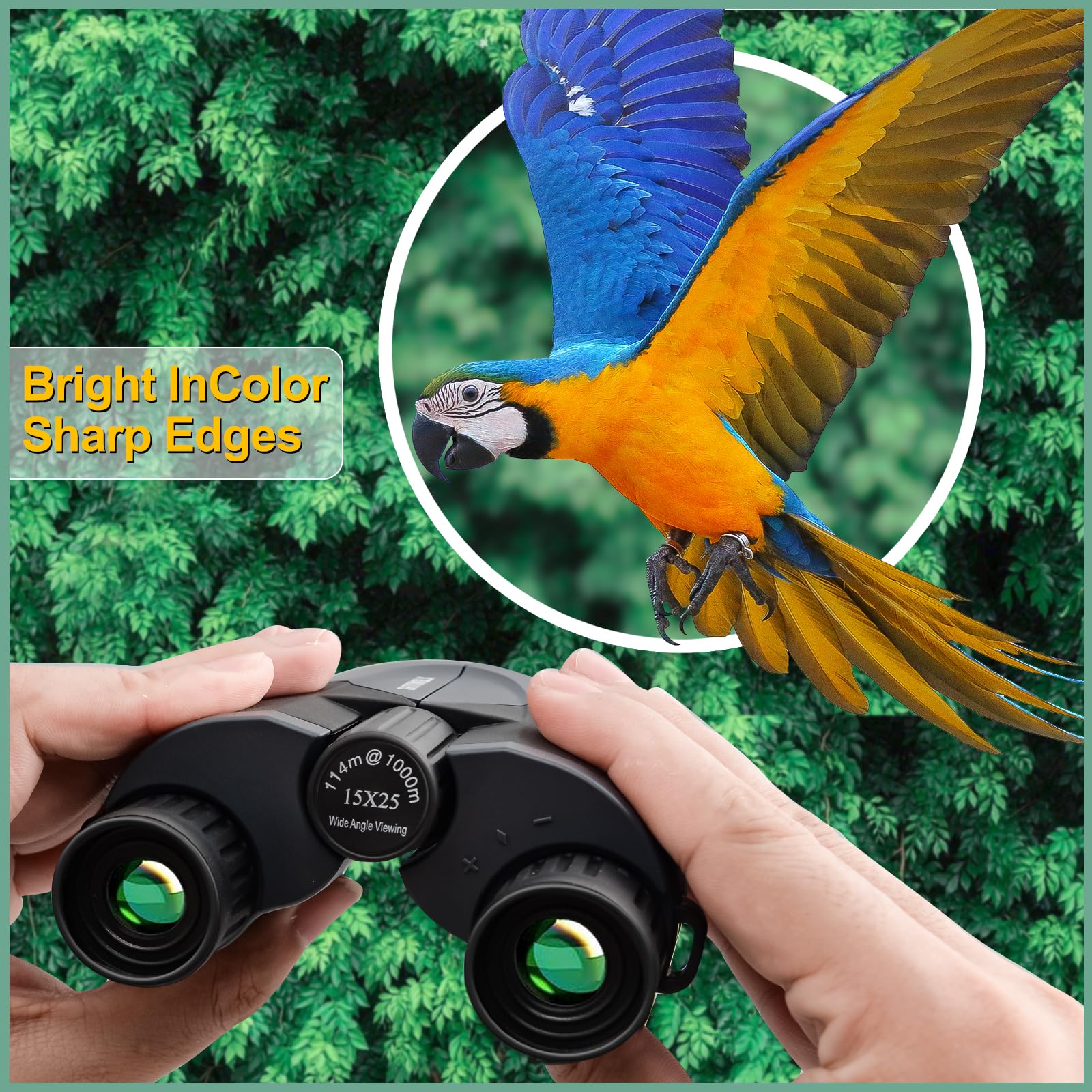 Shtonglx 15X25 Binoculars For Adults Kids, Small Compact Binoculars For Bird Watching Hunters, Mini Pocket Binoculars For Adults