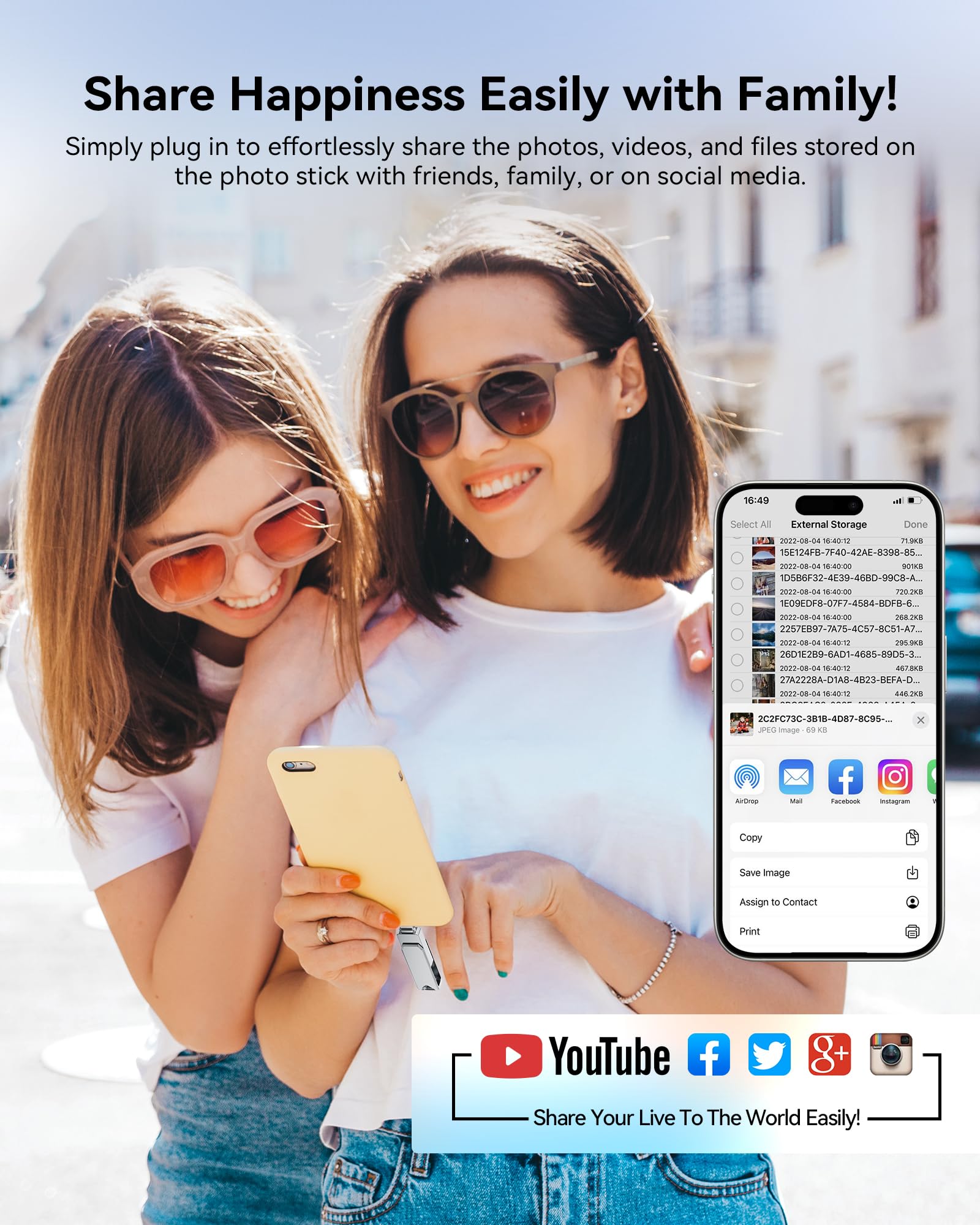Mfi Certified 128Gb Flash Drive For Iphone Photo Stick, Usb Thumb Drives Memory Stick High Speed Usb Stick External Storage For