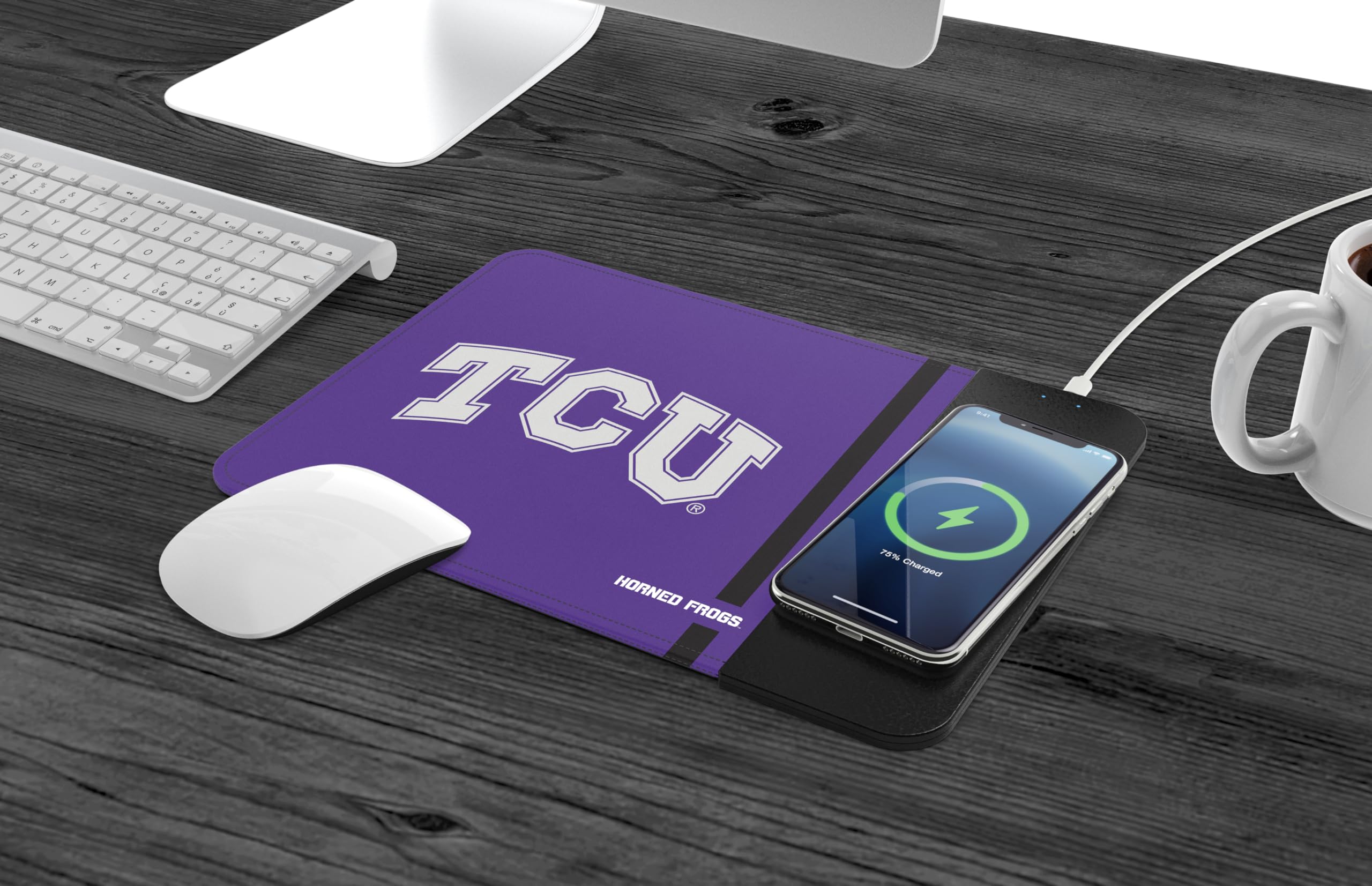 Soar Ncaa Wireless Charging Mouse Pad, Tcu Horned Frogs