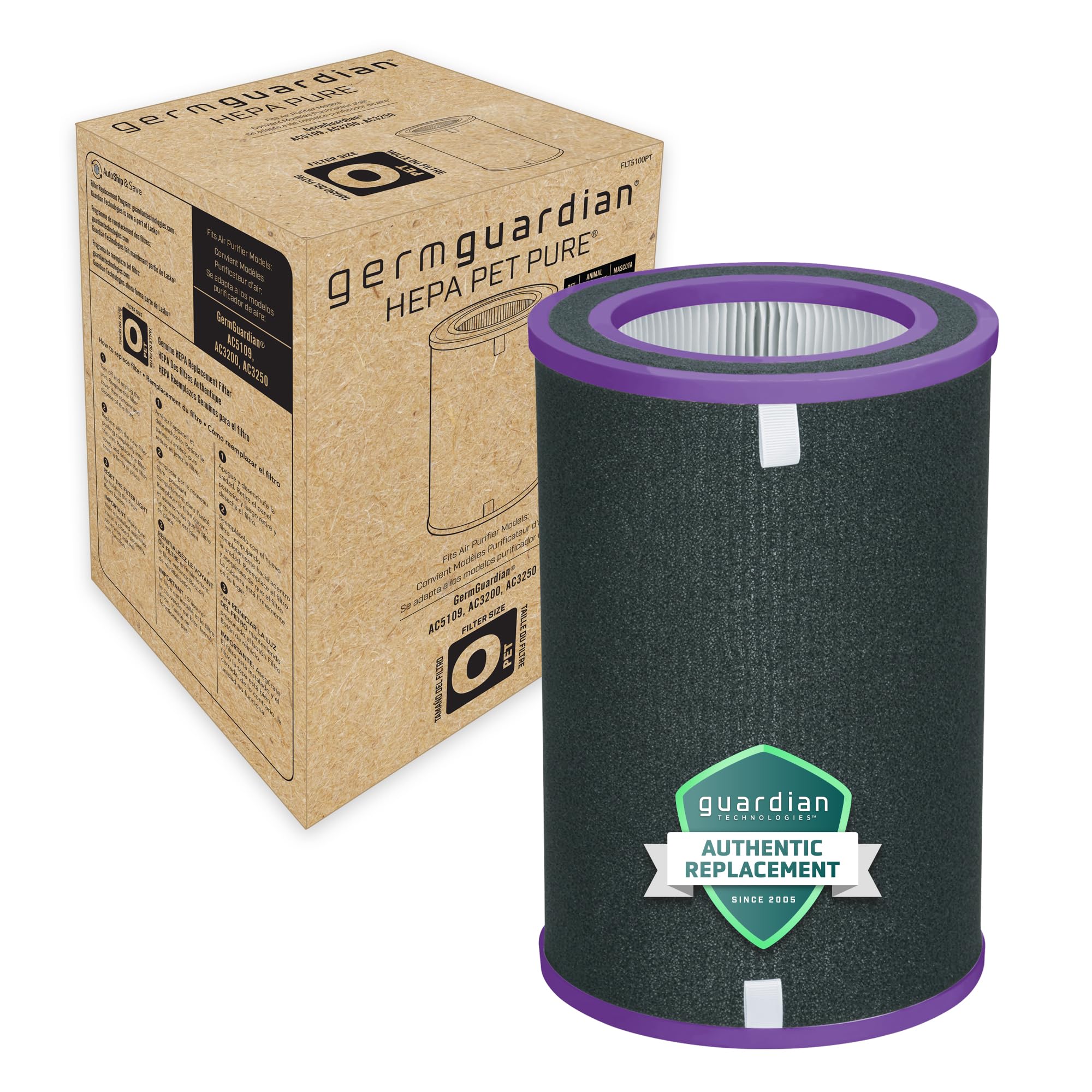 GermGuardian Filter O HEPA Pet Pure Genuine Air Purifier Replacement Filter, Removes 99.97% of Pollutants for AC5109W, AC3200, A