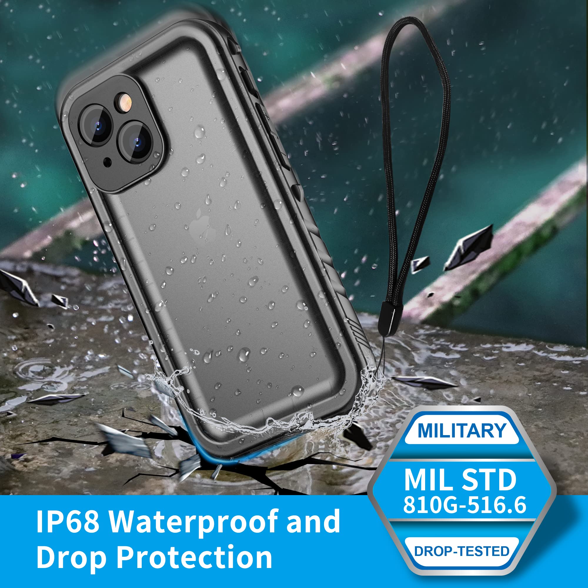 Sportlink For Iphone 13 Mini Waterproof Case   Full Body Shockproof Dustproof Phone Screen Protector Rugged Waterproof Case For