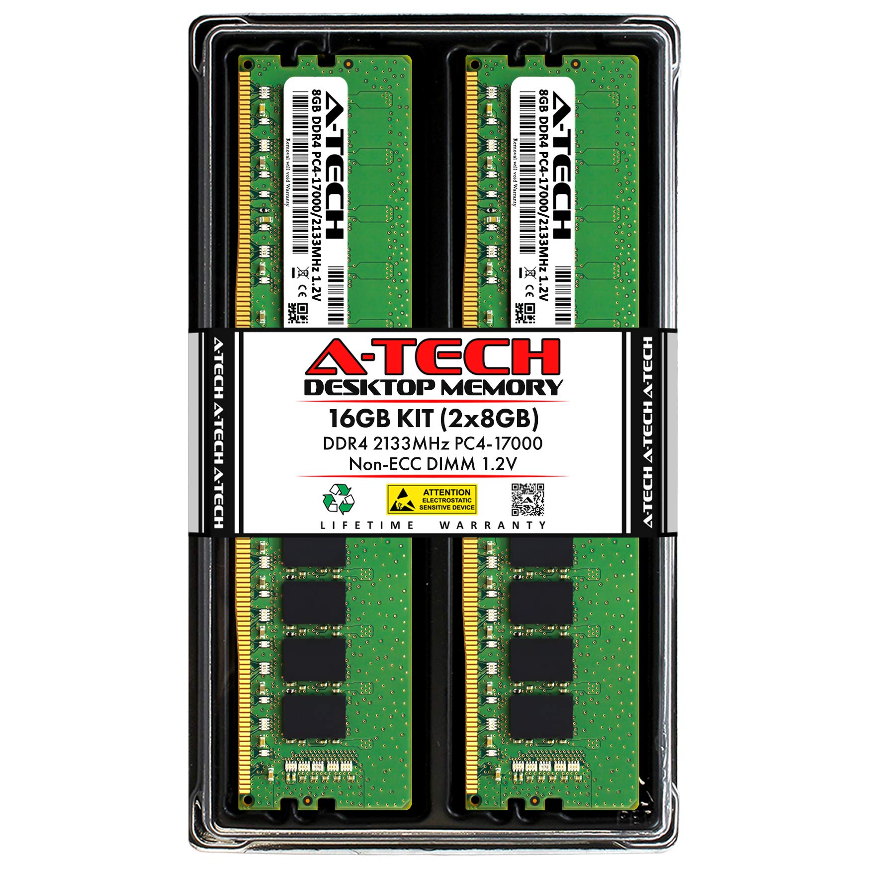 A Tech 16Gb (2X8Gb) Ddr4 2133 Mhz Udimm Pc4 17000 (Pc4 2133P) Cl15 Dimm Non Ecc Desktop Ram Memory Modules