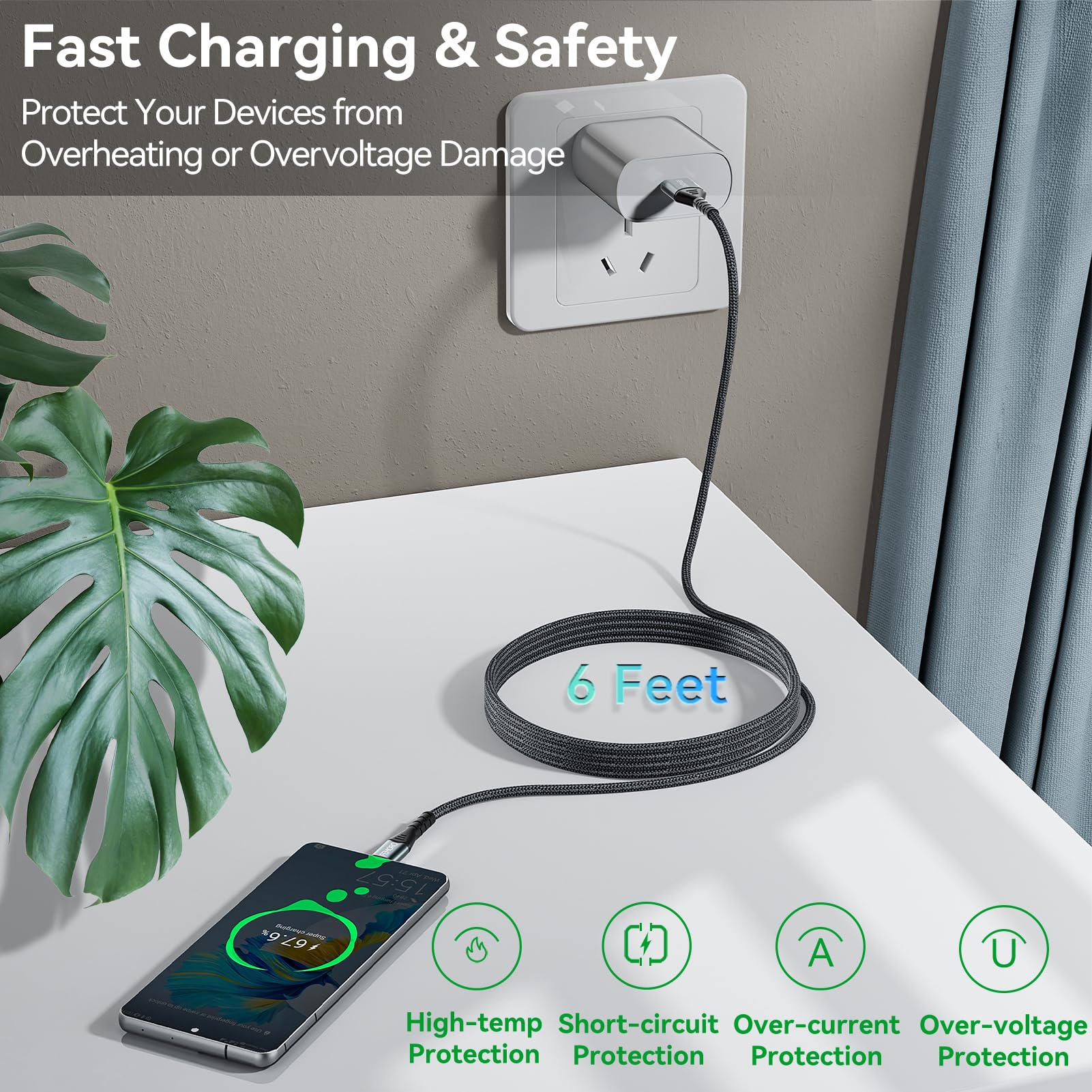 Femoro Micro Usb Cable 6Ft 5 Pack, Usb Type A To Micro Usb 2.0 Charger Cables Data Transfer & Charging12W Android Cord For Kindle Ps4 Xbox One Smartphone And More Microusb Device