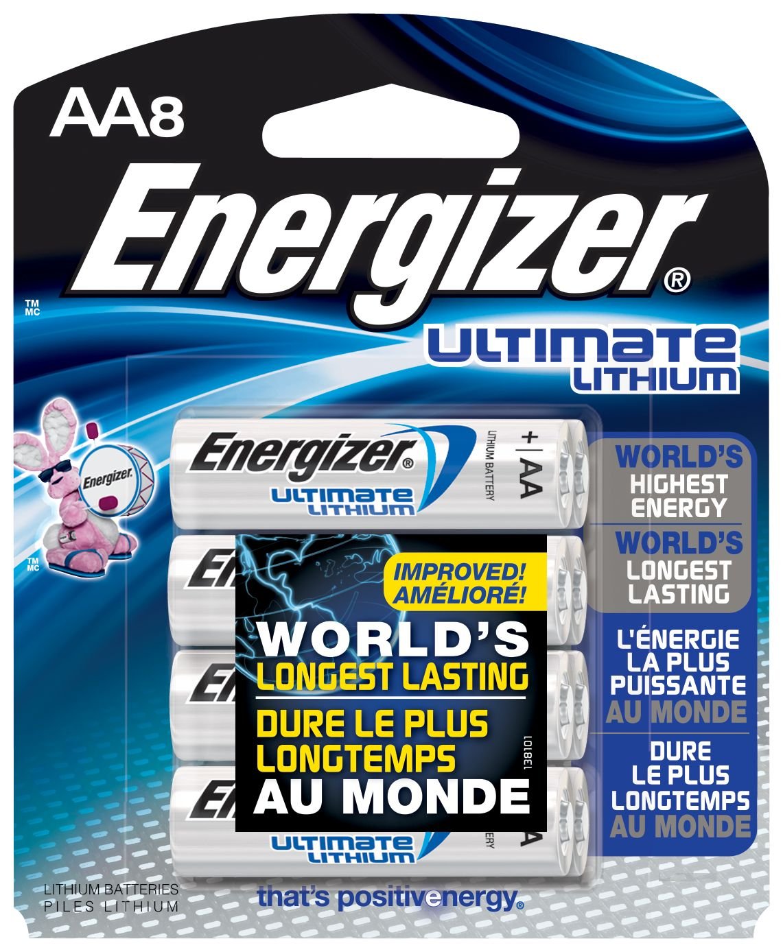 Energizer L91Bp 8 Ultimate Lithium Aa Batteries (8 Pack)