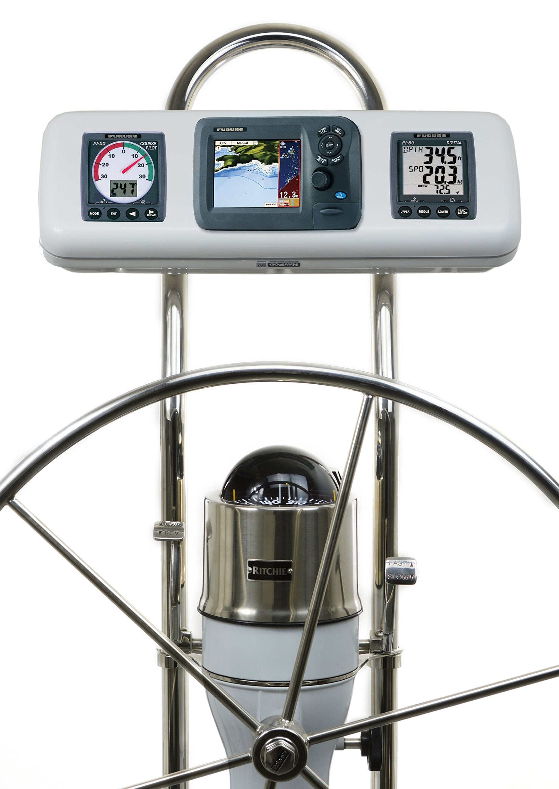 Navpod Gp1607 Systempod Pre-Cut F/Furuno Gp1670/Gp1670F 5.7'' & 2 Instruments F/9.5'' Wide Guard,WBEEAB00TFYT4G8