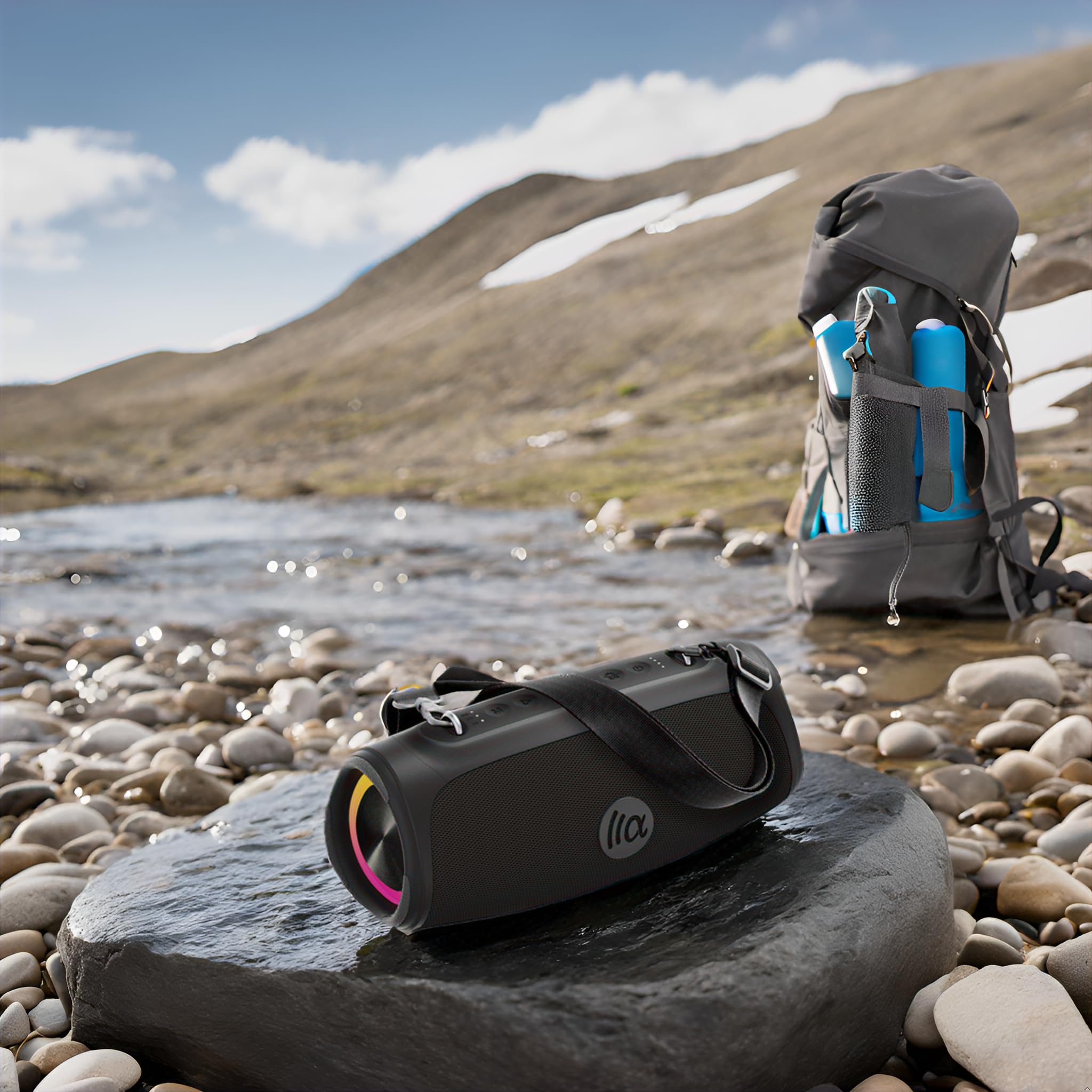 Tazata Portable Loud Bluetooth Speaker, 60W Large Subwoofer Wireless Bluetooth 5.3 With Powerbank Usb Charge Out,Waterproof Ipx7