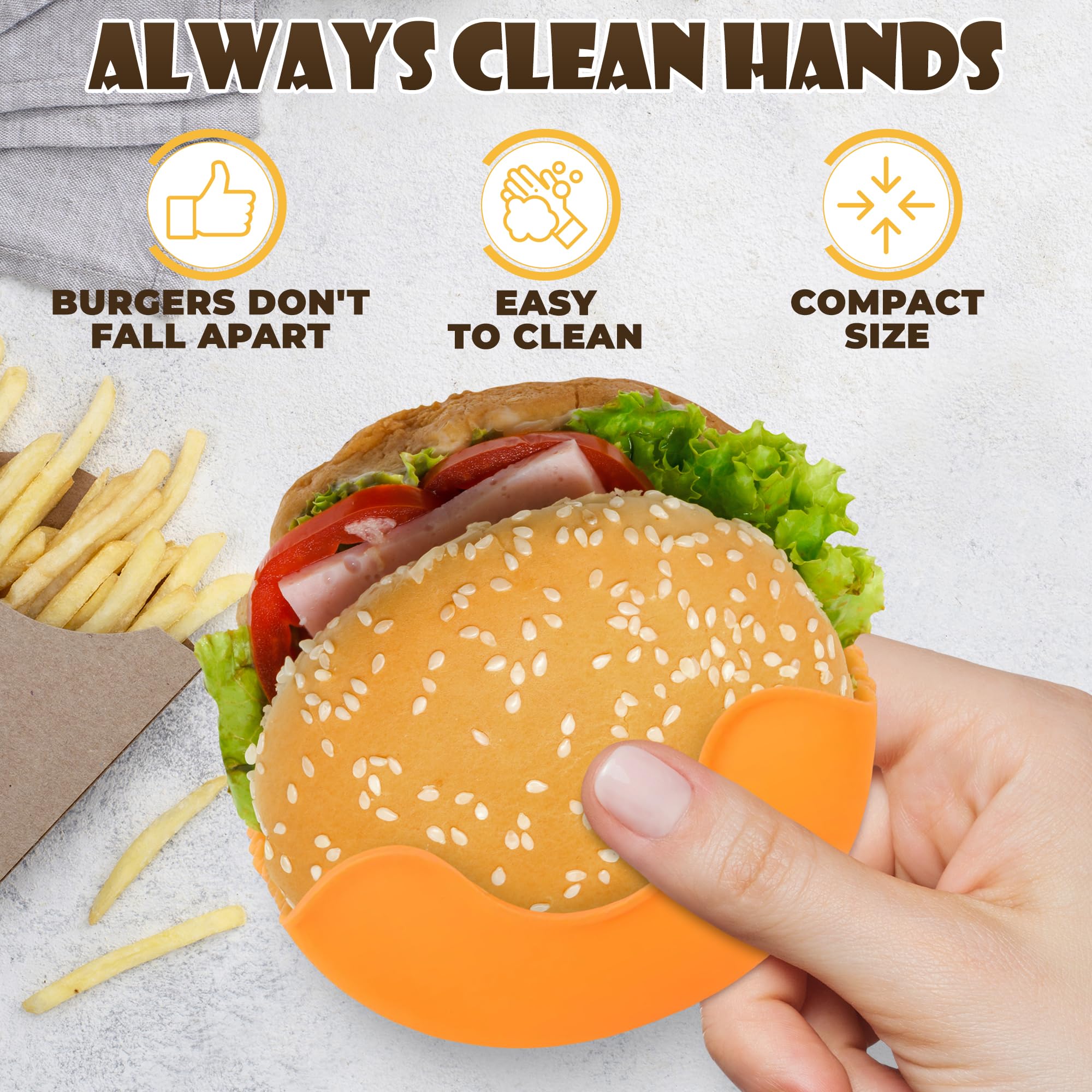 4Pcs Burger Holder Silicone Burger Holder For Eating   Reusable Hamburger Holders For Eating Washable Sandwich Holders   Reusabl