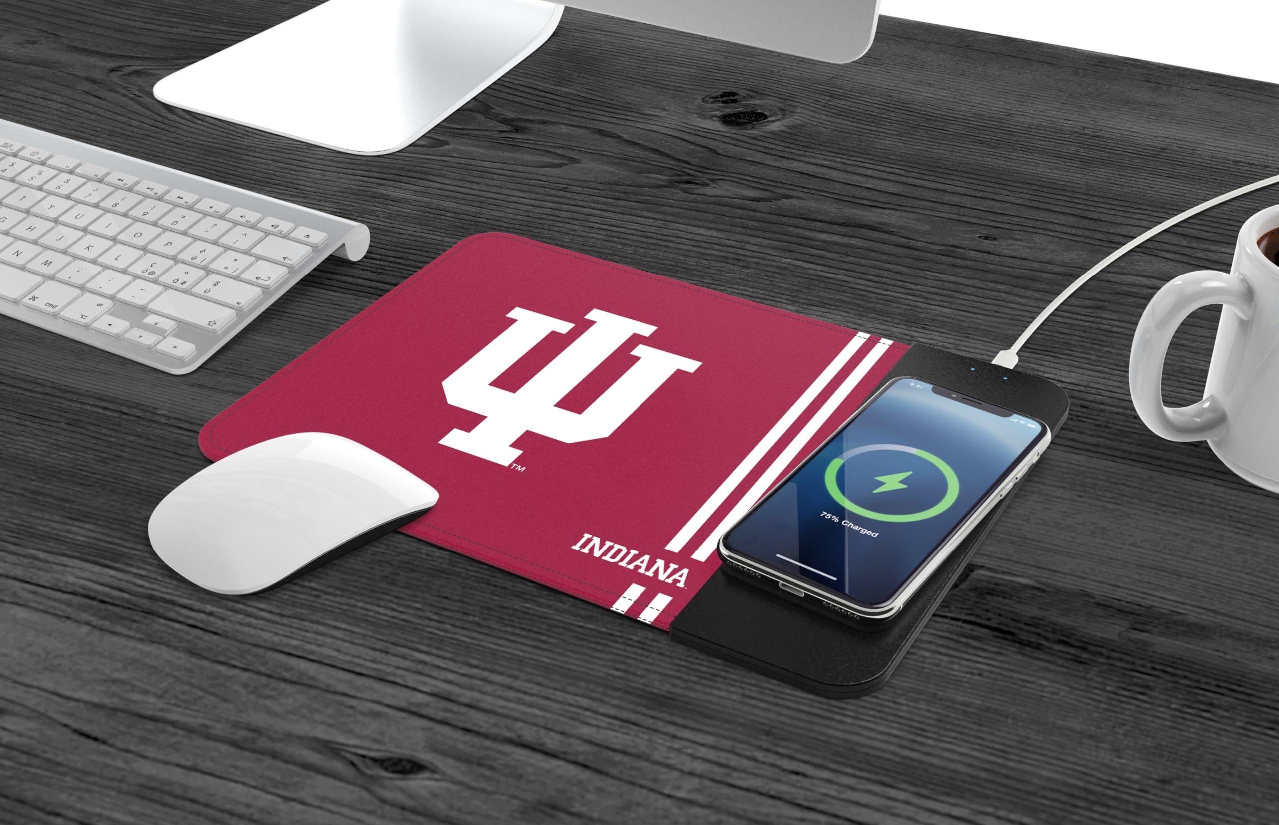 Soar Ncaa Wireless Charging Mouse Pad, Indiana Hoosiers
