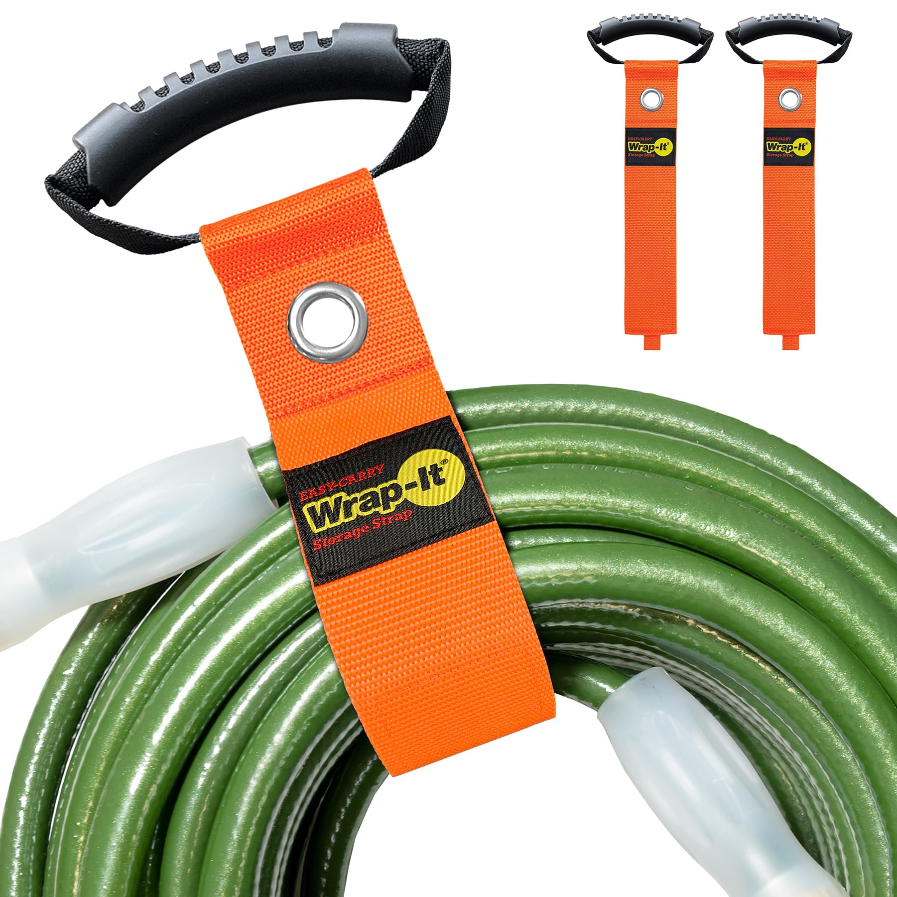 Easy-Carry Wrap-It Storage Straps - 28    (2-Pack) Blaze Orange with Grommet - Heavy Duty Wrap It Storage Straps and Extension C