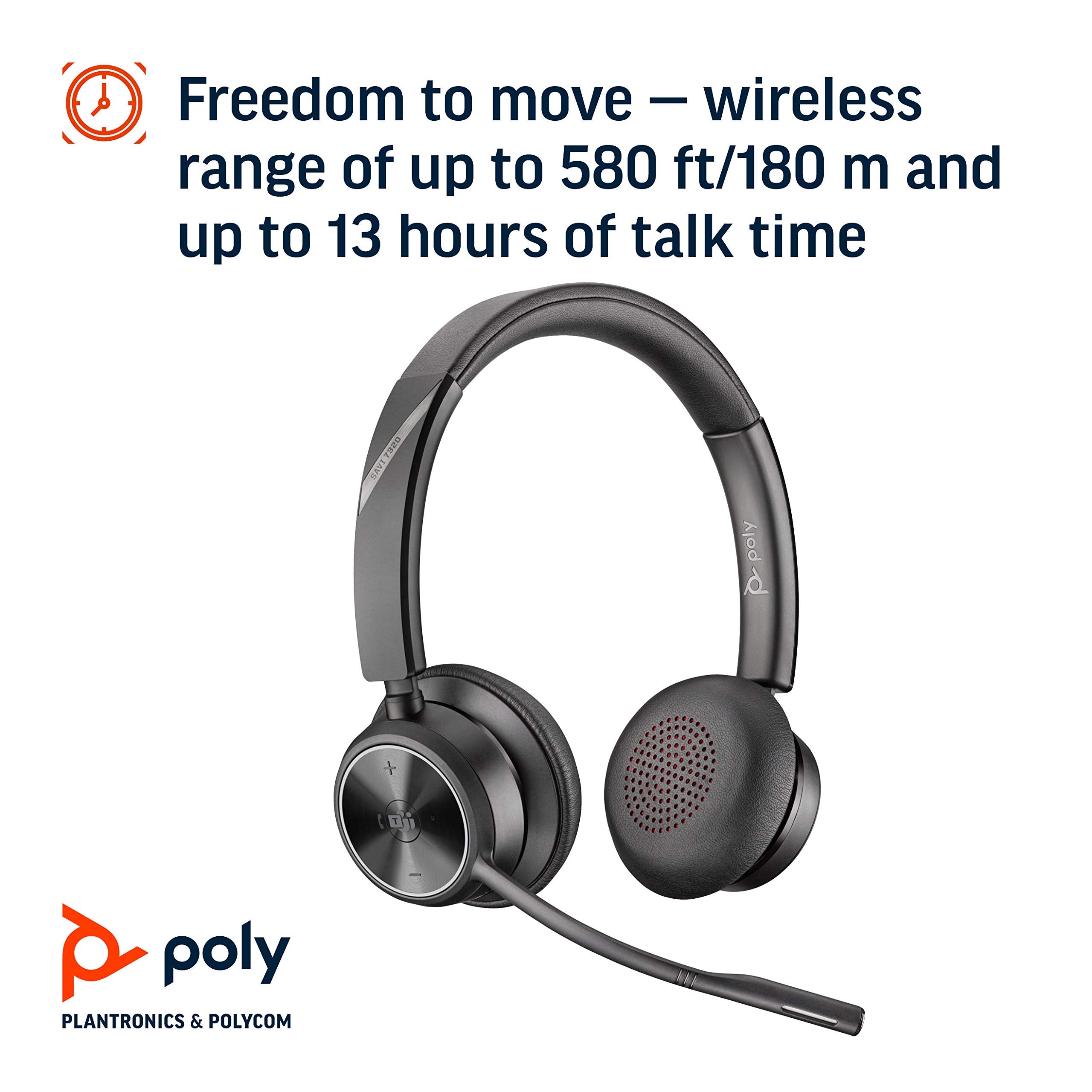 Poly Savi 7320-M Ultra-Secure Wireless Dect Headset System - Microsoft Teams Certified Version