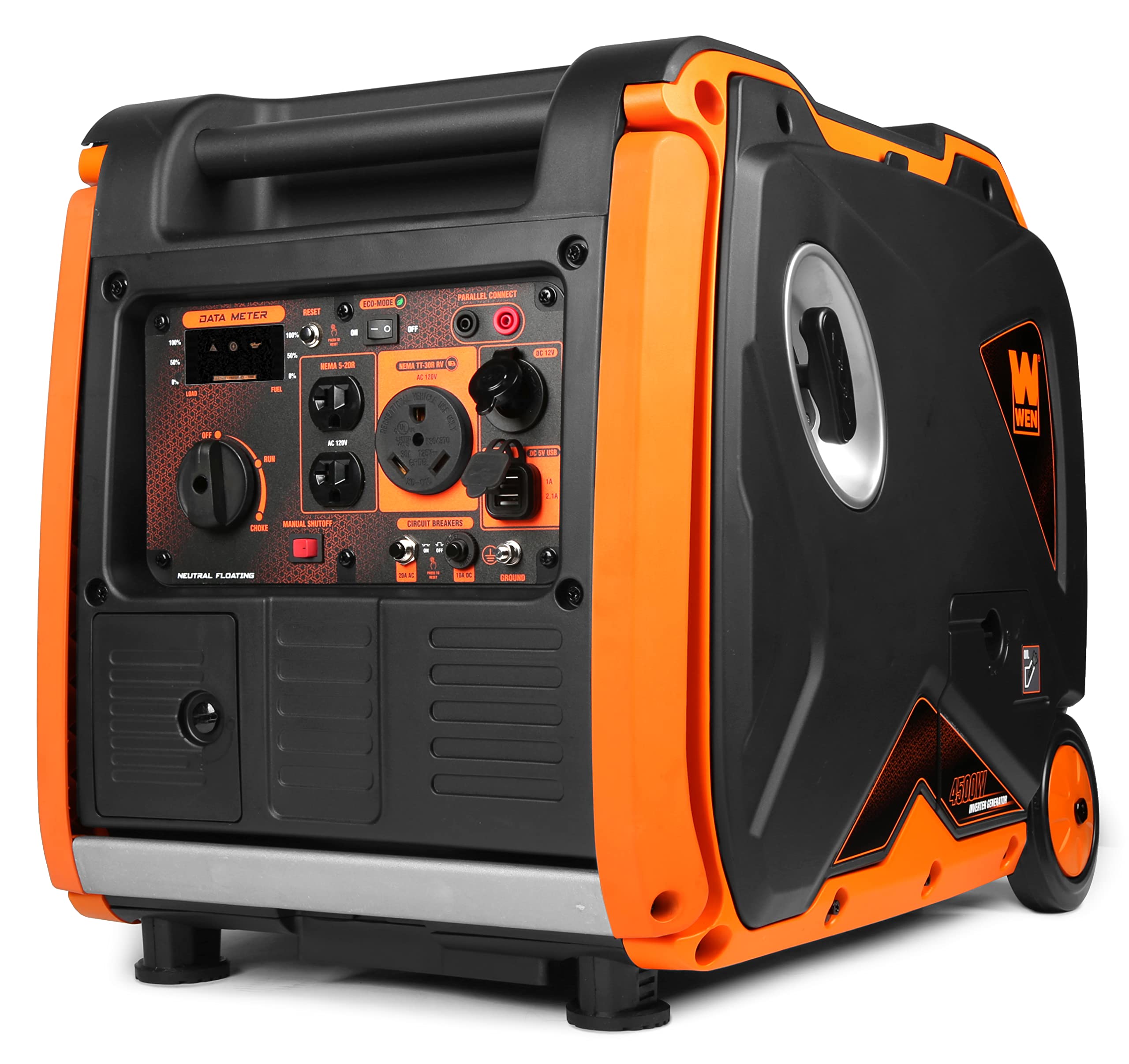 Wen 56450I Super Quiet 4500 Watt Rv Ready Portable Inverter Generator With Fuel Shut Off