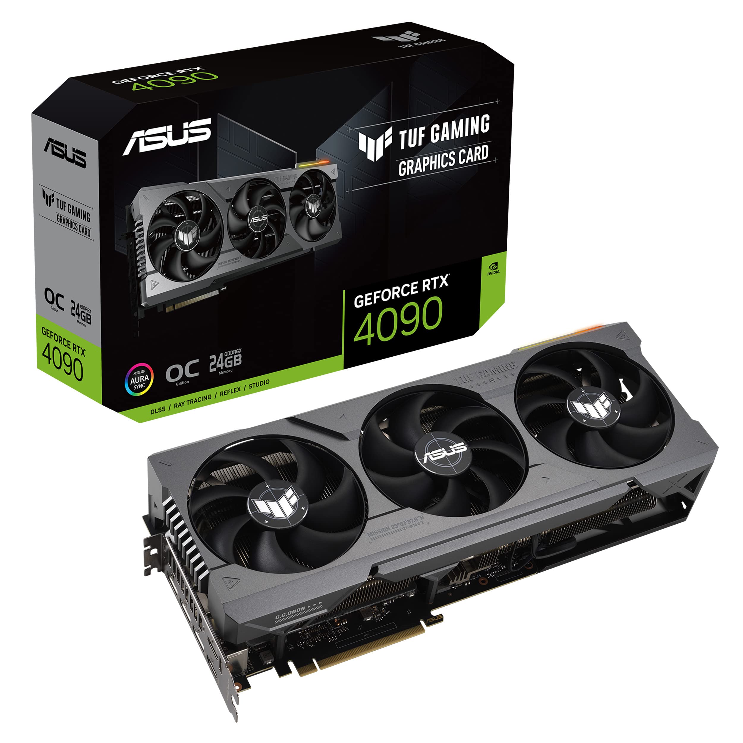 Asus TUF Gaming NVIDIA GeForce RTX 4090 OC Edition Gaming Graphics Card (24GB GDDR6X, PCIe 4.0, HDMI 2.1a, DisplayPort 1.4a, Dua