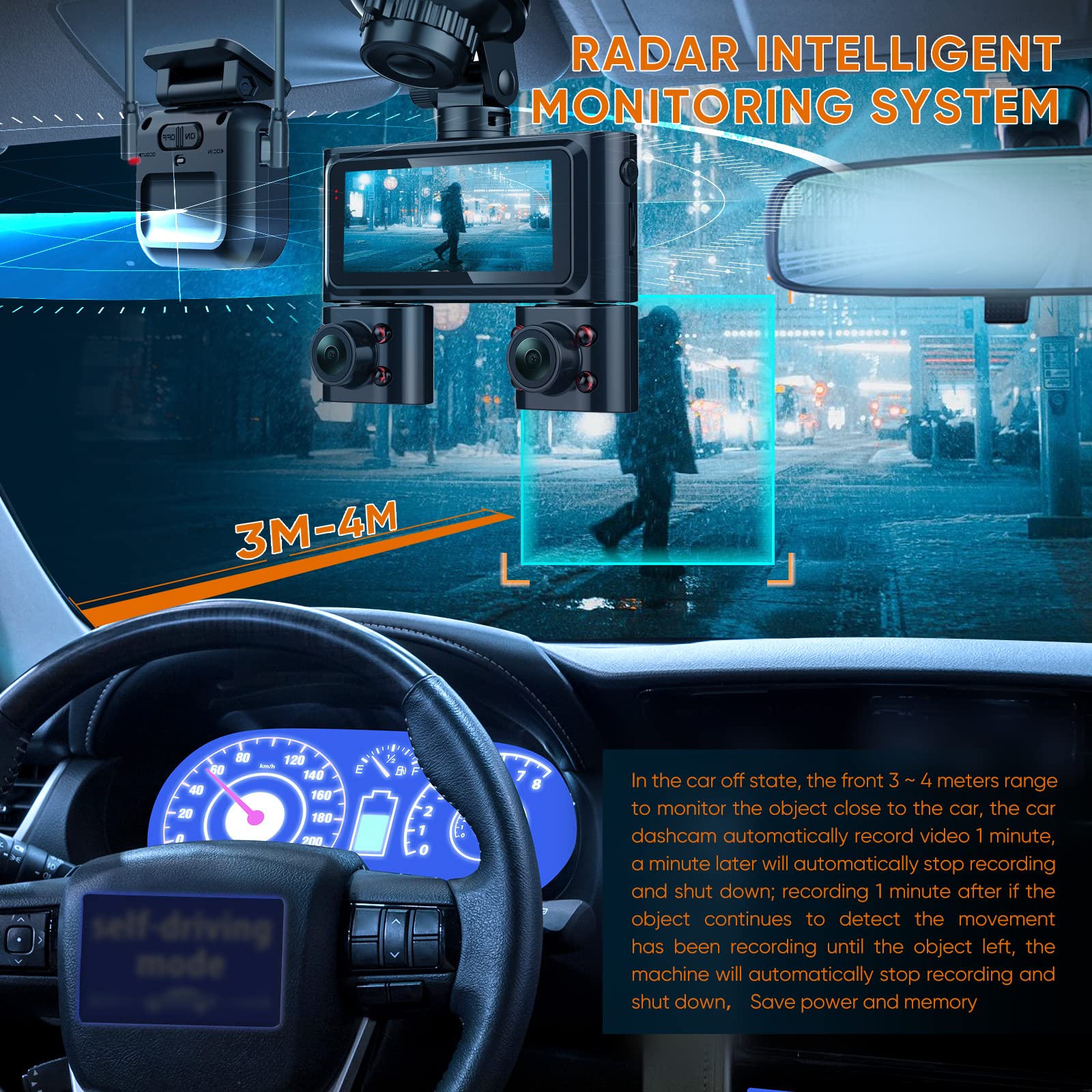 Type C Hardwire Kit With Radar Detection, Suitable For Hupejos V7/V80 And Type C Interface Dash Cam,12V 24V To 5V/2.5A, With Low