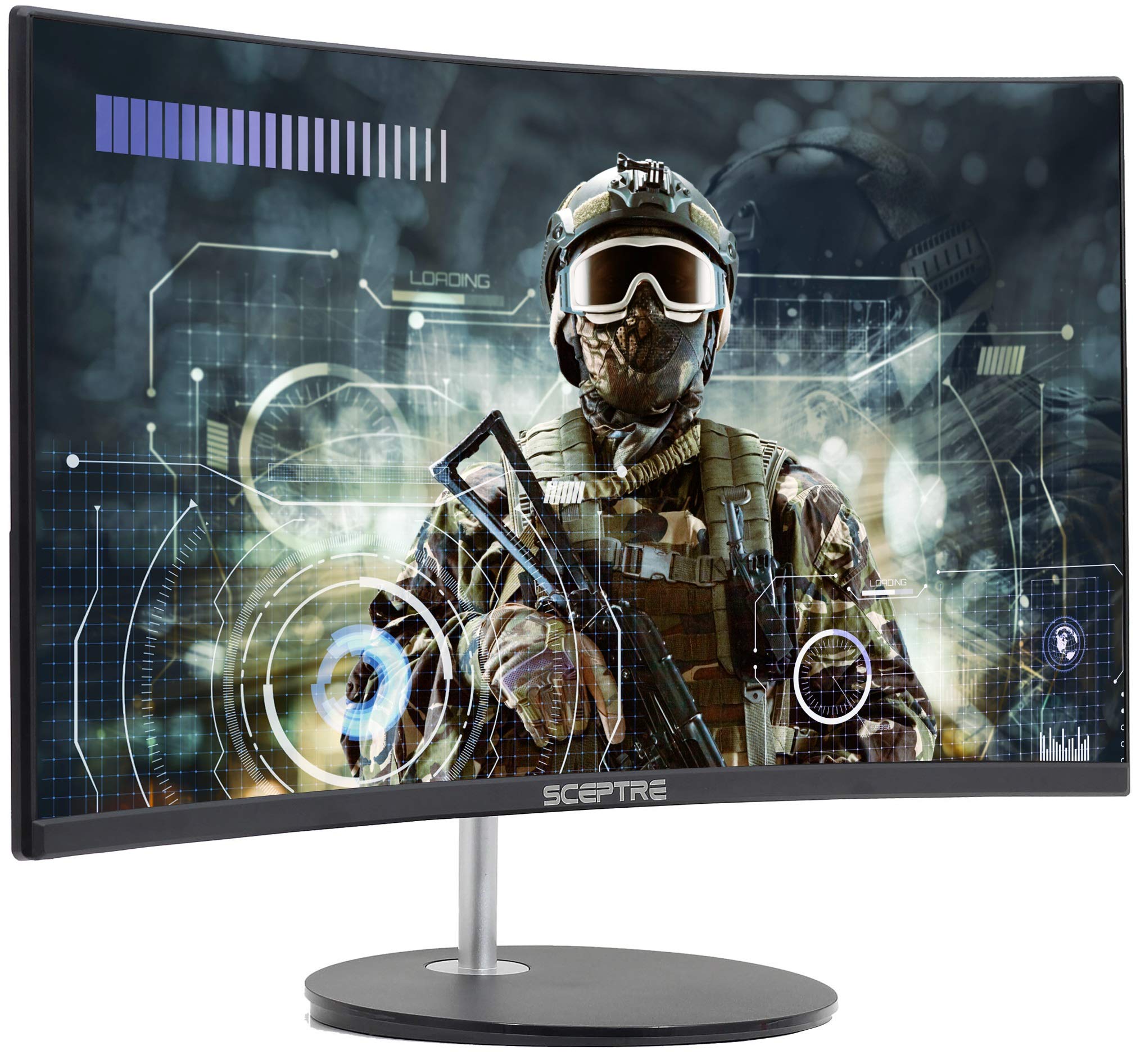 Sceptre Curved 24 '' 75Hz Professional Led Monitor 1080P 98% Srgb Hdmi Vga Build In Speakers, Machine Black 2021