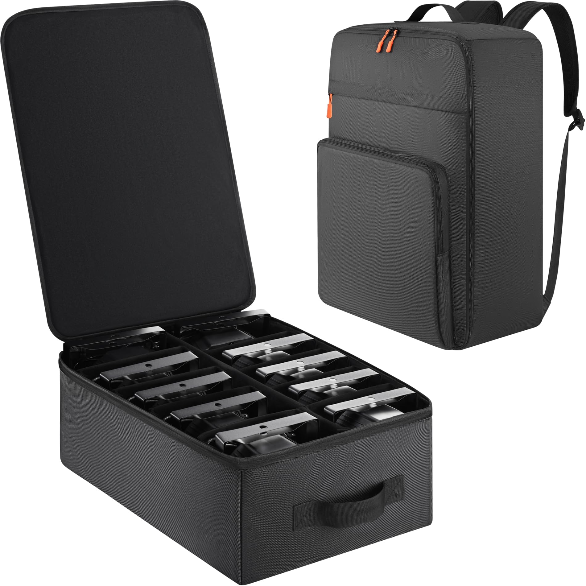 Aleemin Par Light Bag Soft Padded For 10 Par Lights, Stage Lighting Case With Removable Dividers & Backpack Strap & Handle, Ligh