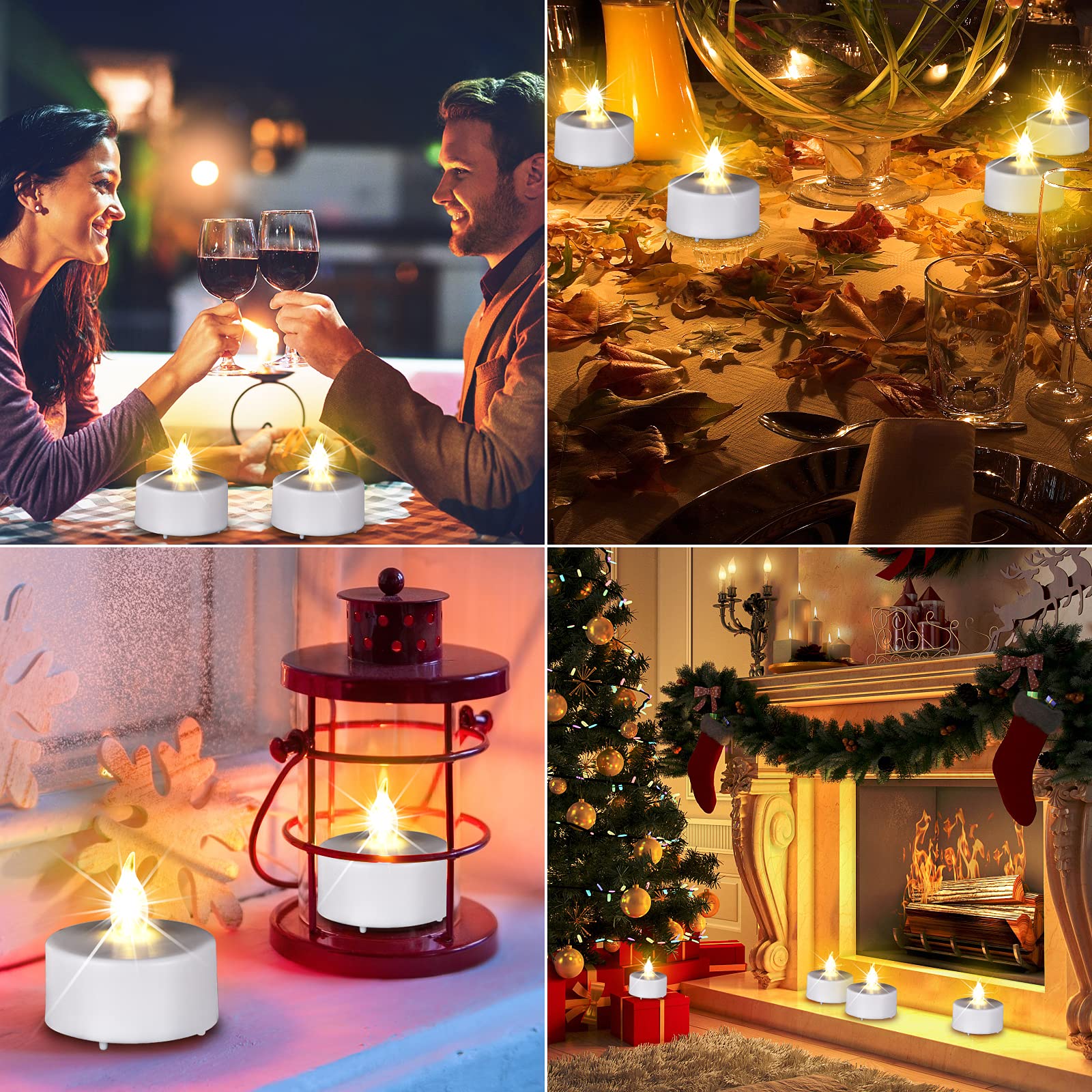Boakboary Tea Lights Flameless Battery Operated Candles Led Flickering Votive Candle Long Lasting 200 Hours,24 Pack Realistic An