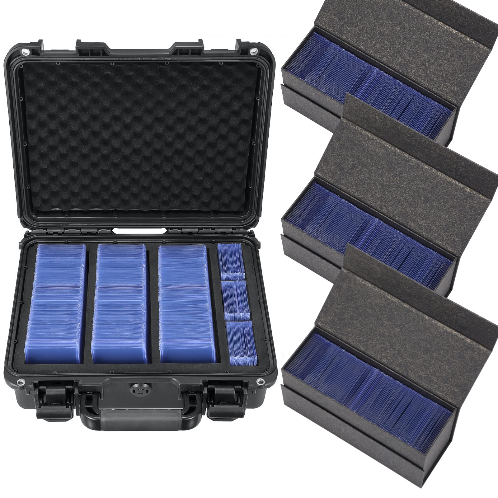 Wpgear Waterproof Toploader Storage Boxes For 3'' X 4'' Rigid Card Holder, Trading Card Cases Set Hold 950 35Pt Toploaders Total