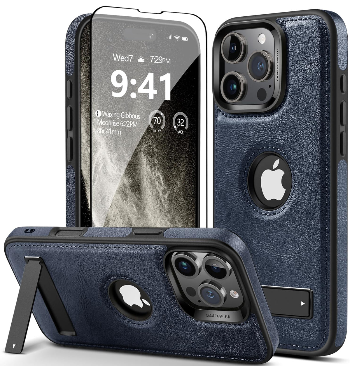 Wtcase Strong Magnetic For Iphone 16 Pro Case Leather,[Compatible With Magsafe], Slim Adjustable Kickstand Phone Case For Iphone