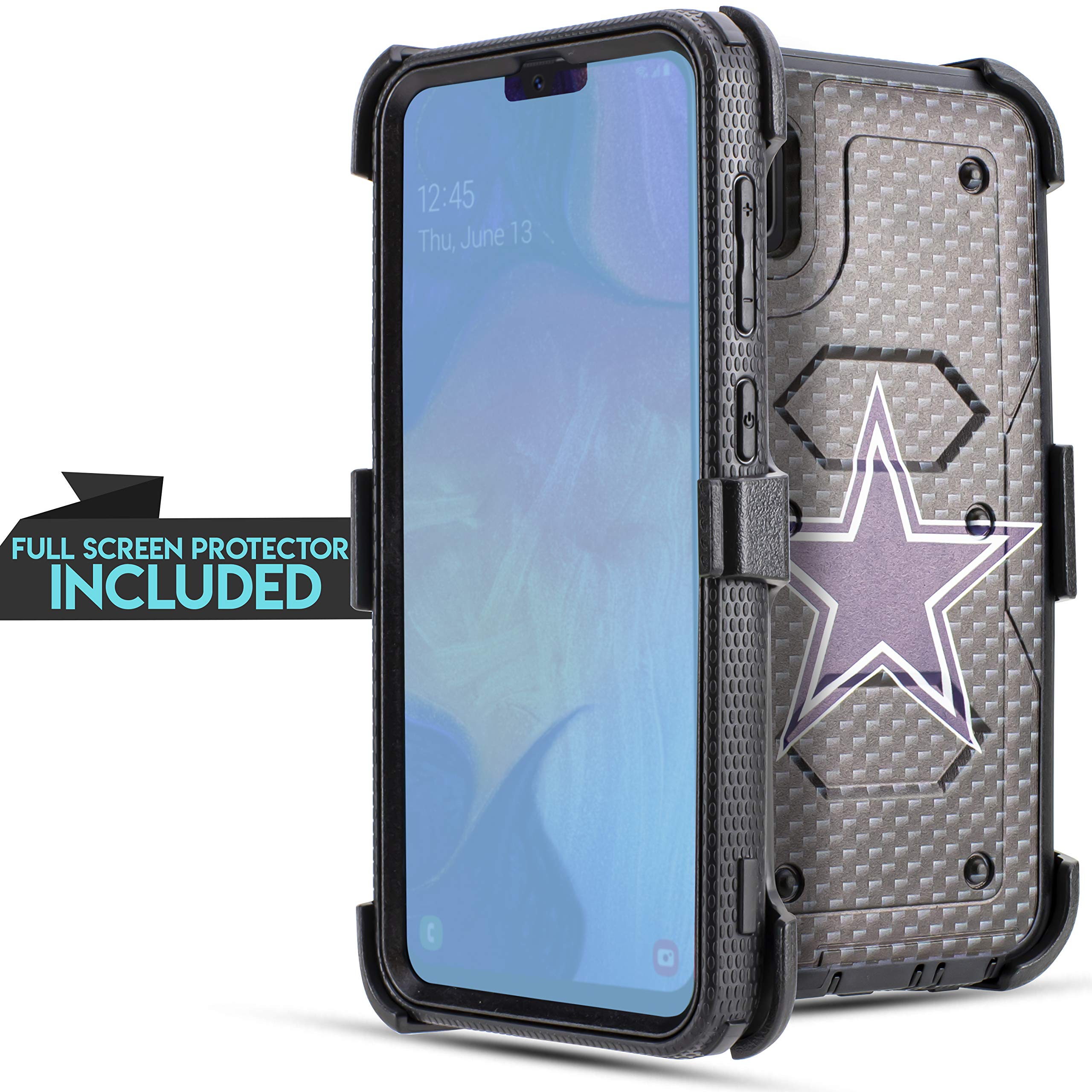 For Samsung Galaxy A10E Case, Heavy Duty Shockproof Built In Screen Full Body Protection Case Cover With Swivel Belt Clip And Ki
