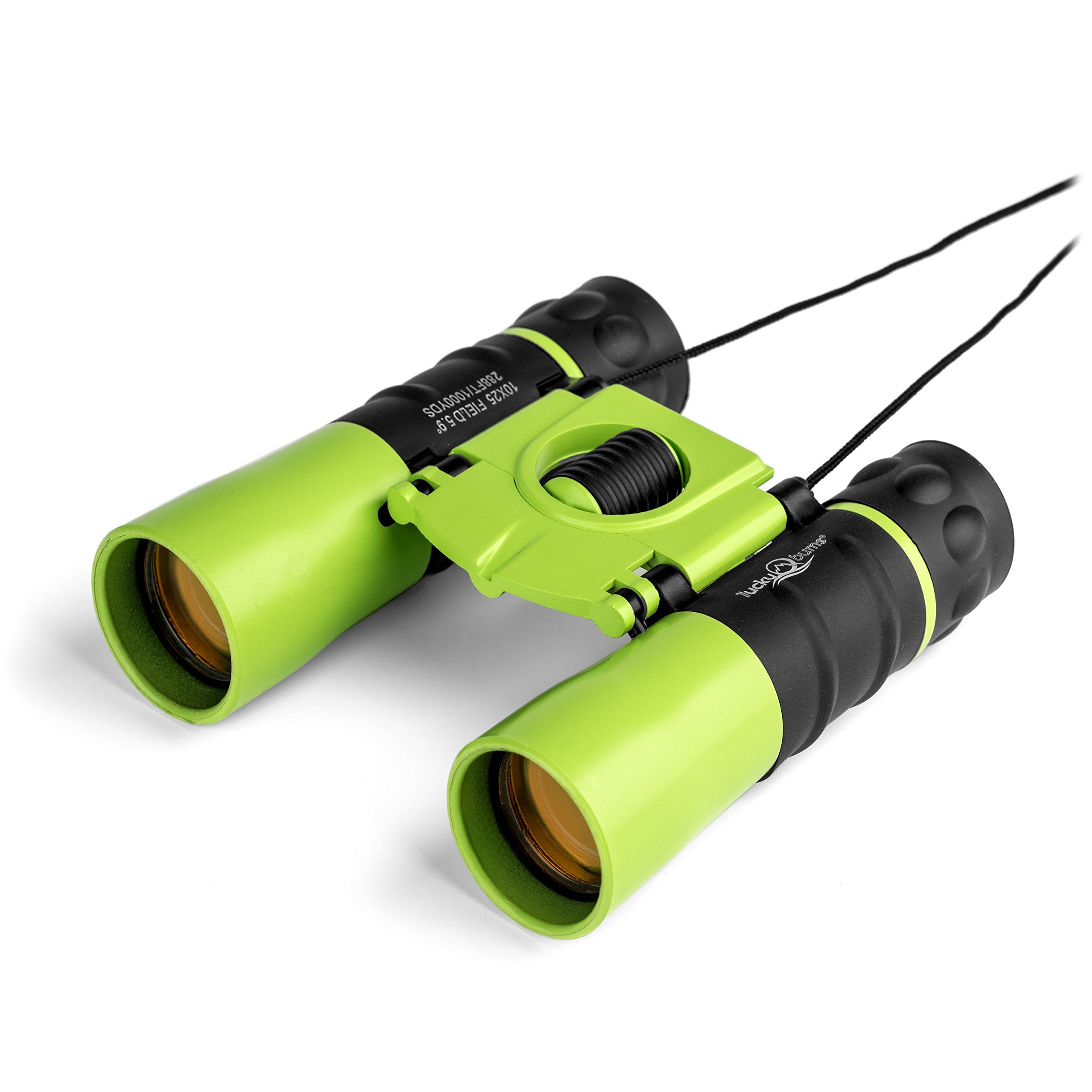 Lucky Bums Youth Kids 10X25 Objective Power Lens Scout Bino Compact Binoculars, Kelly Green