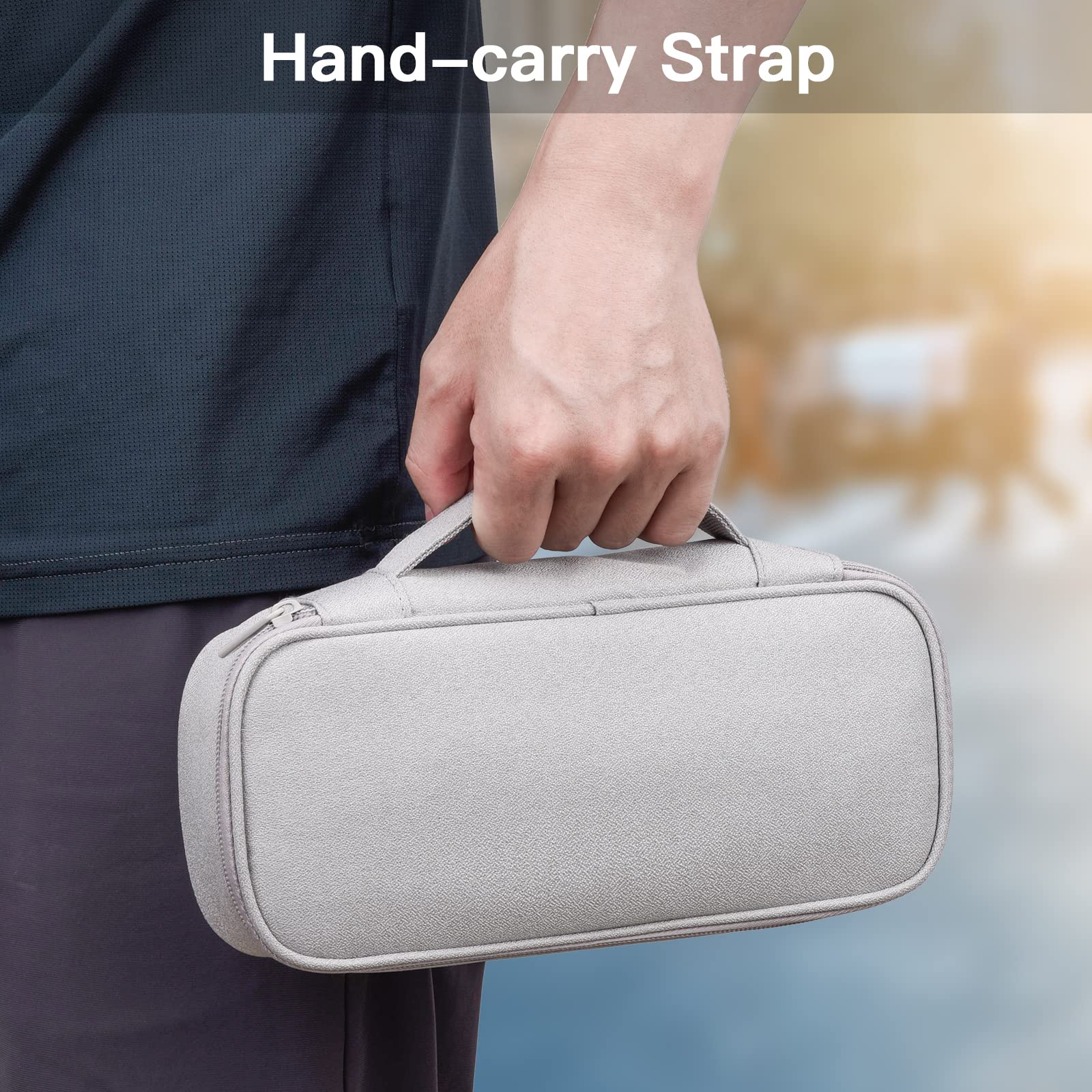 Yundoor Cord Organizer Travel Case, Portable Accessory Pouch Bag For Cable, Charger, Tech Electronics, Airplane Essentials (Ligh