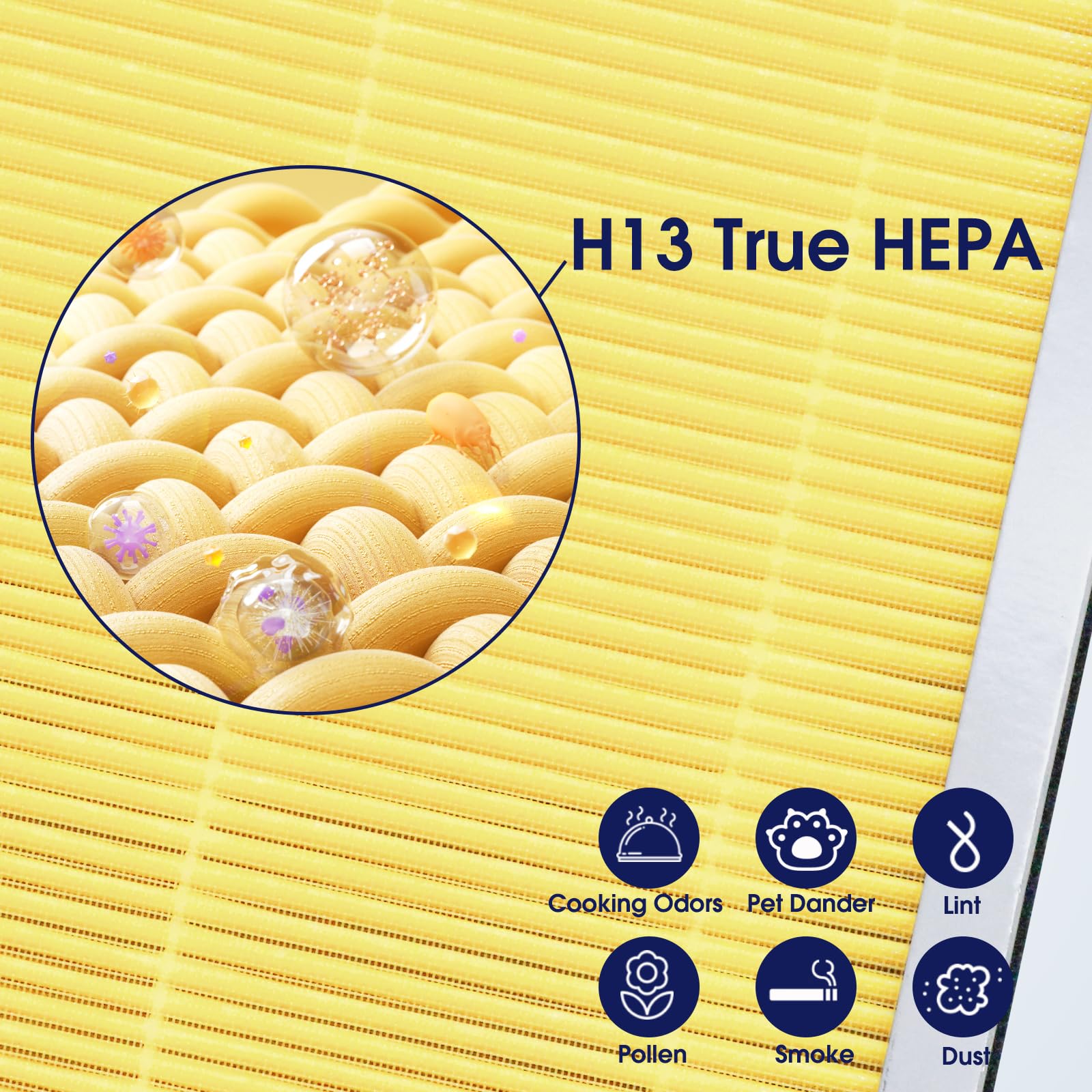 25 Pet Replacement Filter Compatible With Ma Series Air Purifier 25 S1/W1/B1,3 In 1 Stage With Pre Filter,H13 True Hepa,And Acti
