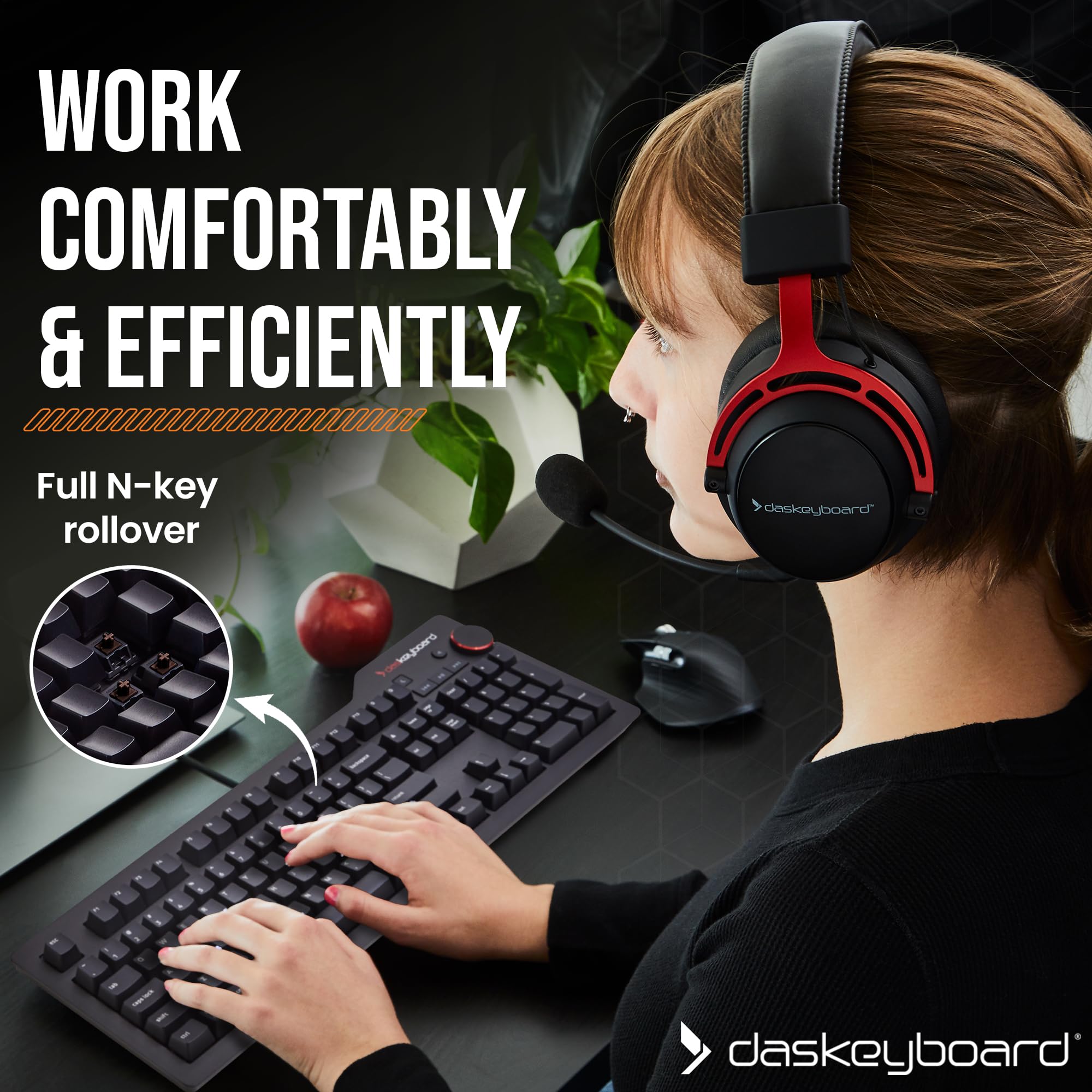 Das Keyboard 4 Professional For Mac Wired Mechanical Keyboard, Cherry Mx Brown Mechanical Switches, 2 Port Usb 3.0 Hub, Volume Knob, Aluminum Top (104 Keys, Black)