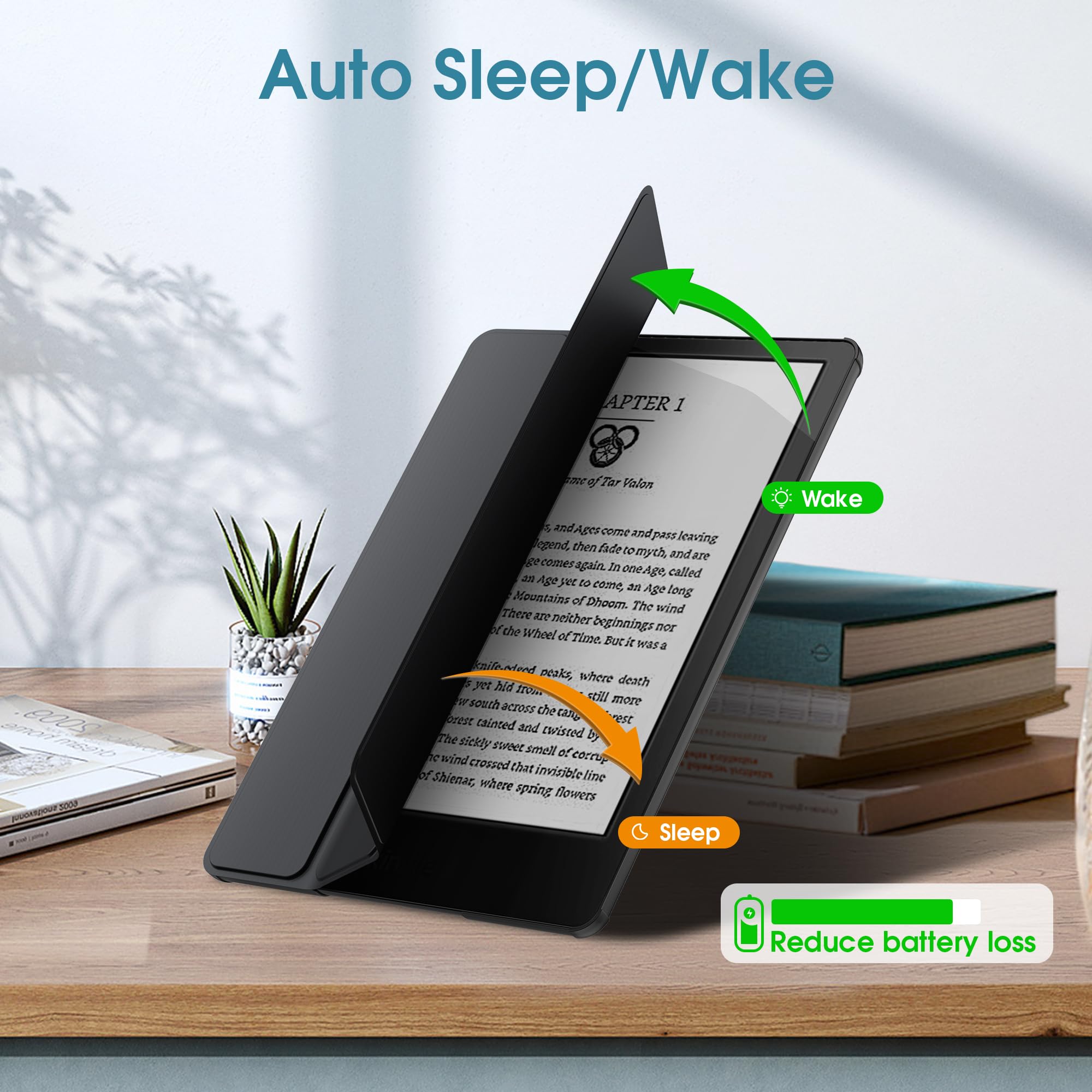 Arae Case For Kindle Paperwhite 11Th Generation And Signature Edition 2021 Released, Ultra Slim Trifold Pu Leather Smart Cover W