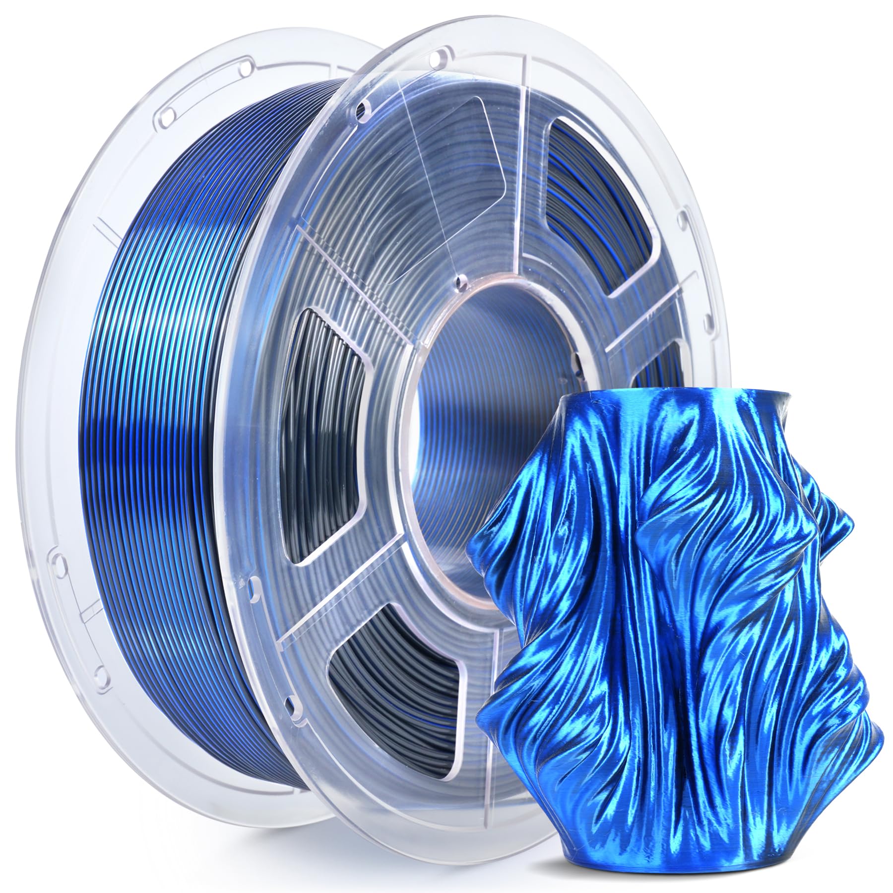 Sunlu Silk Pla Plus 3D Printer Filament, Dual Color Shiny Pla+ Filament 1.75Mm, Silk Textures, 360 Spin Unveils Varied Colors, D