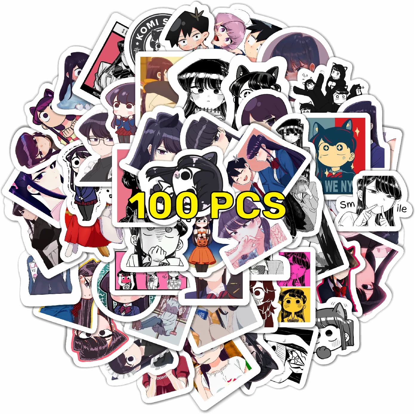 Bulbacraft 100Pcs Komi Cant Communicate Stickers   Anime Stickers, Anime Manga Stickers, Anime Merch, Anime Figure, Anime Poster