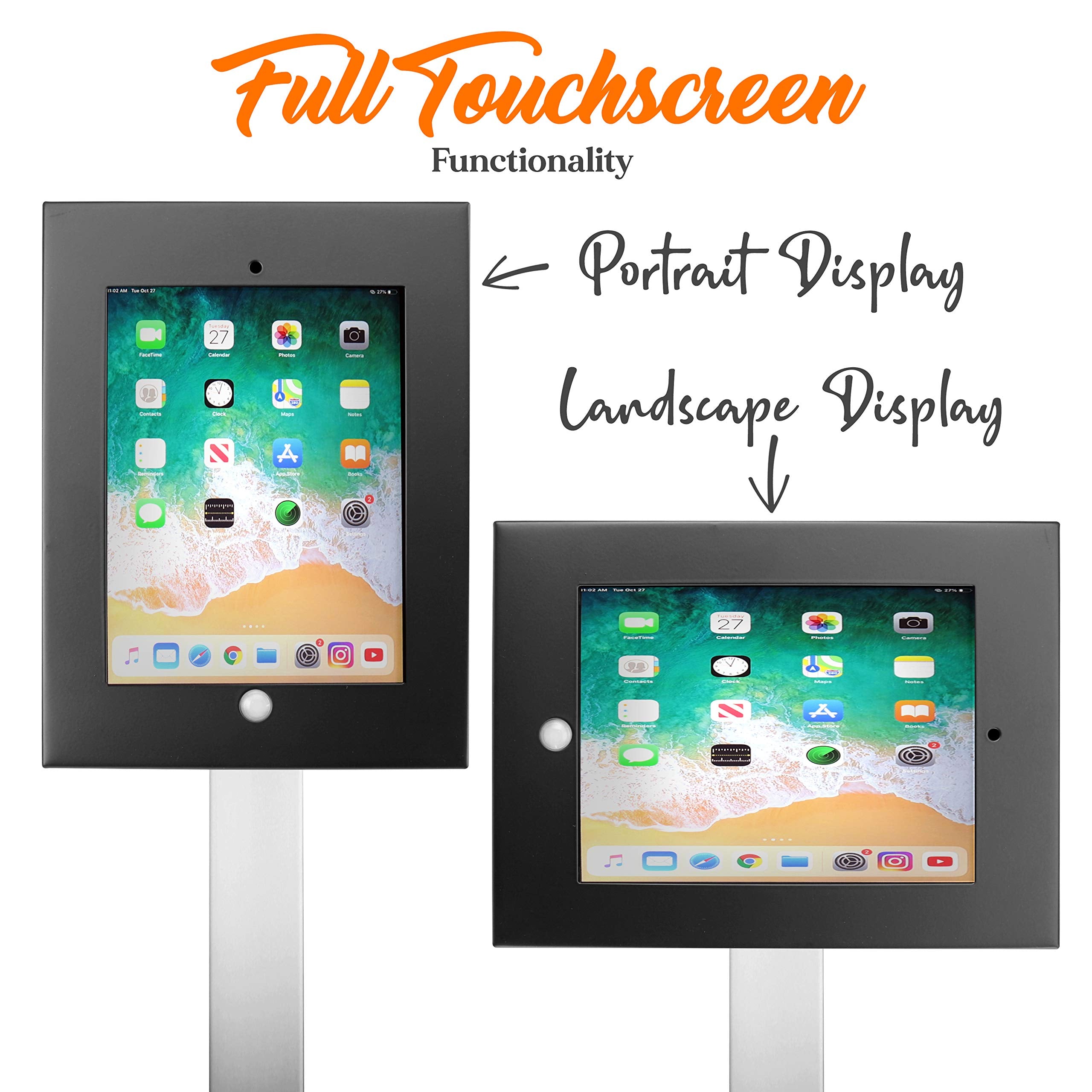 Pyle Pspadlk55 Tamper Proof Anti Theft Ipad Kiosk Safe Security Public Floor Stand, Holder, Public Display Case With Adjustable