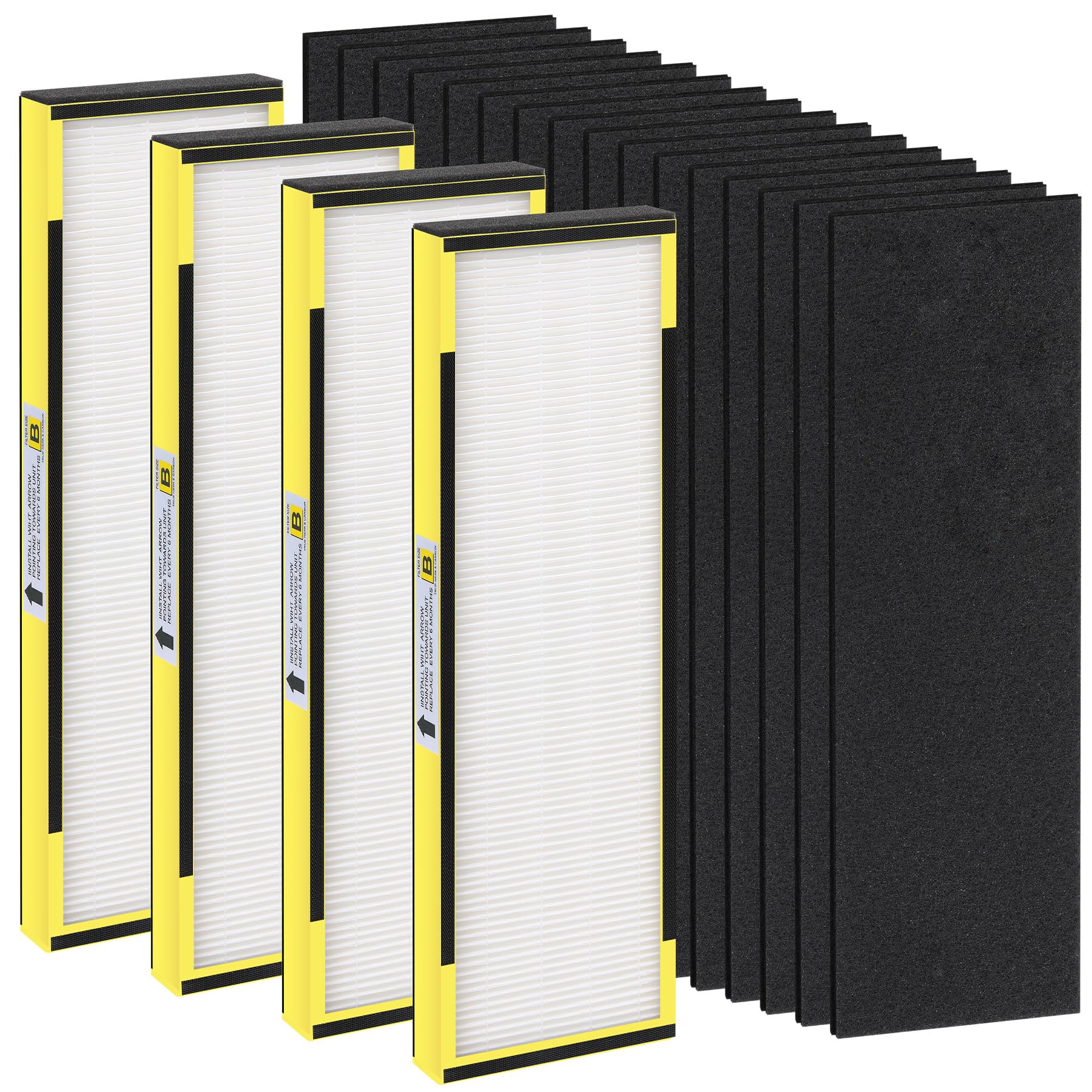 Flt4825 Hepa Filter B Replacement For Gm Guardian ,Compatible With Gm Guardian Flt4825 Ac4825 Ac4800 Ac4850 , 2 Ture Hepa( Addit