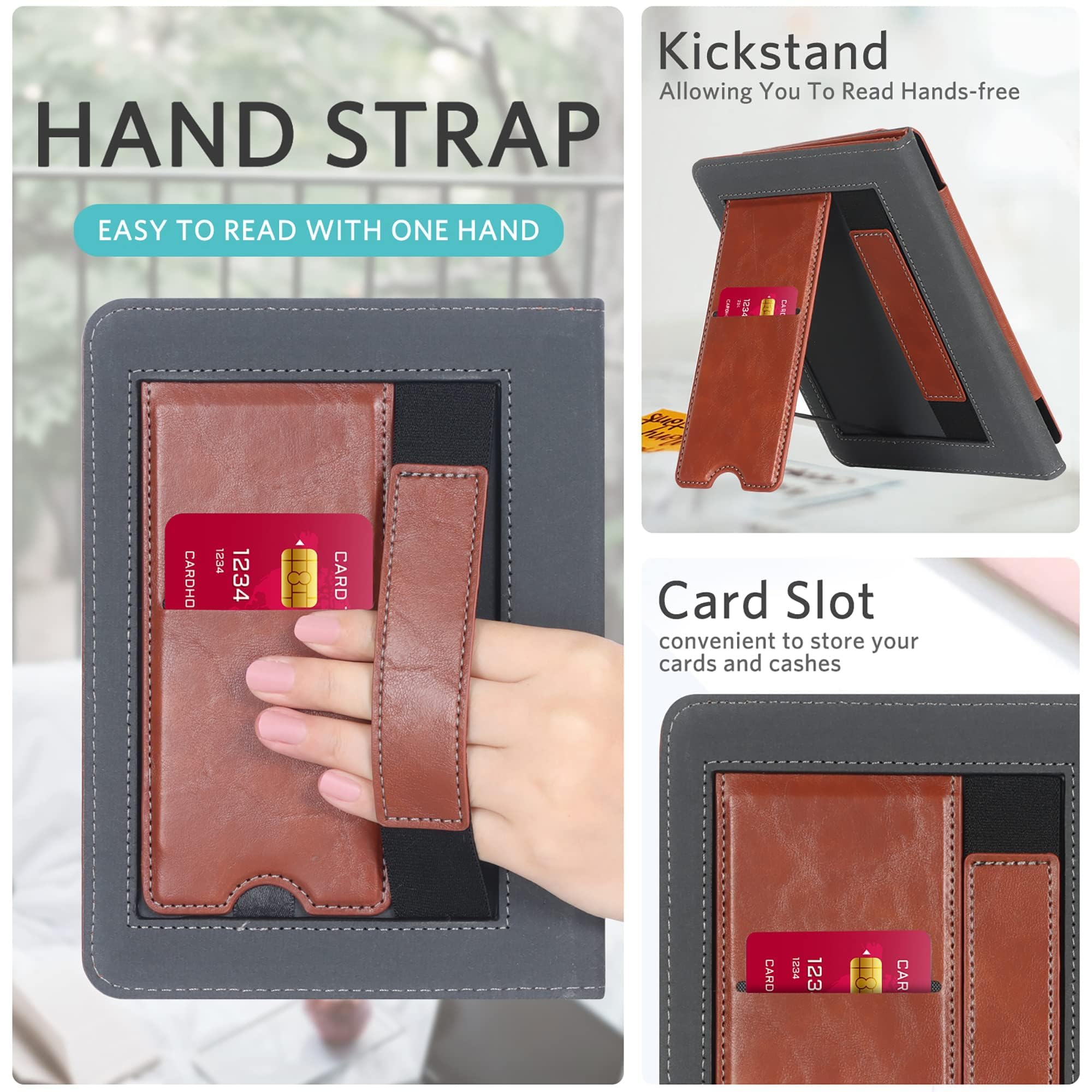 Cobak Kindle Paperwhite Case With Stand   Premium Pu Leather Cover With Auto Sleep/Wake, Card Slot, And Hand Strap   Compatible