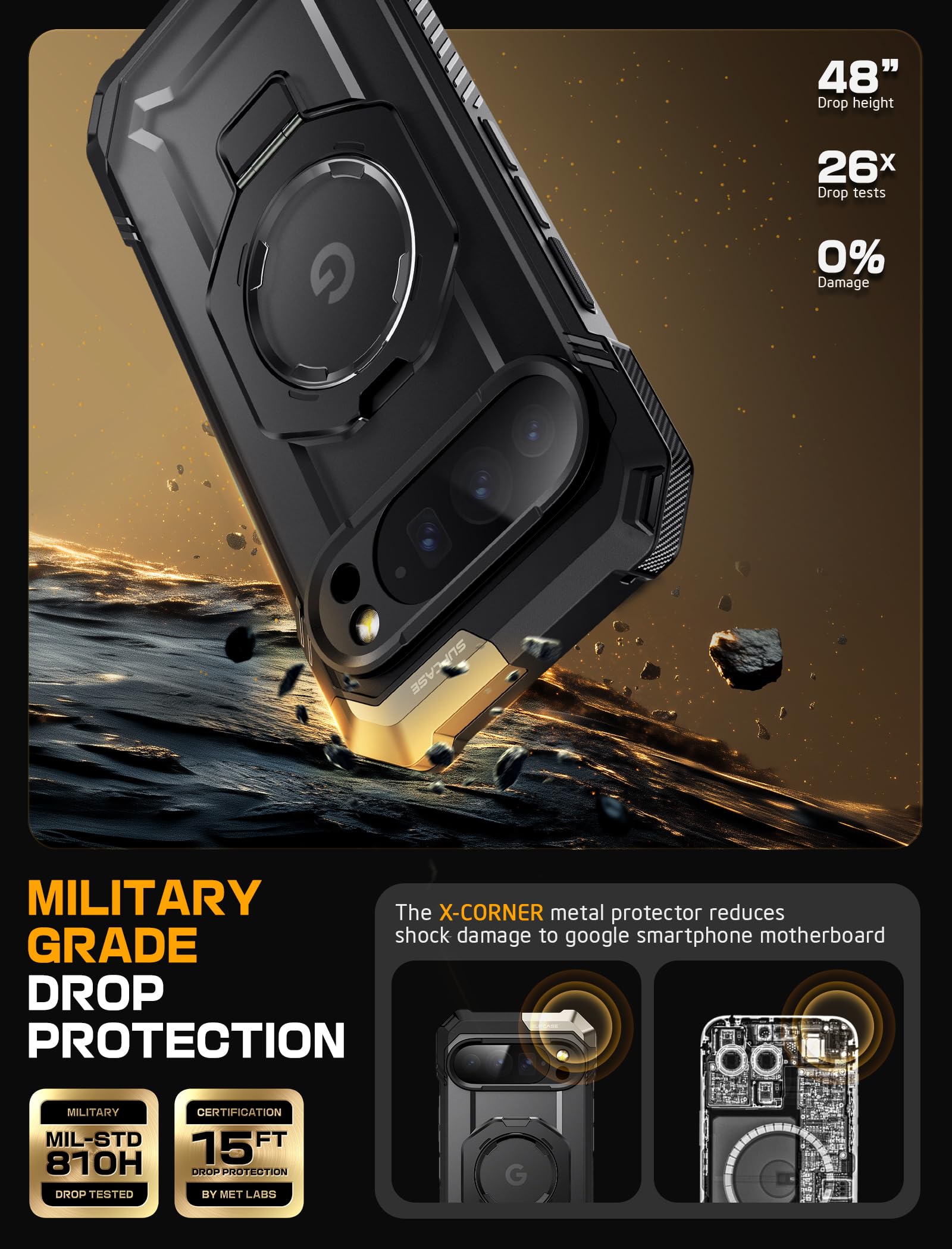 Supcase For Google Pixel 10 Pro Xl Case With Stand (Unicorn Beetle Grip), [Compatible With Magsafe] [Military-Grade Protection]